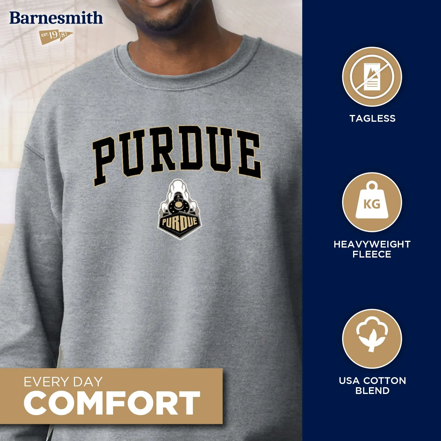 Purdue University Spirit Sweatshirt (Charcoal Grey) sold by Barnesmith product image thumbnail 3