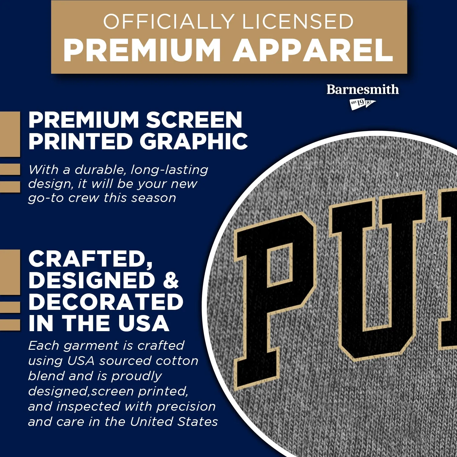 Purdue University Spirit Sweatshirt (Charcoal Grey) sold by Barnesmith product image thumbnail 4