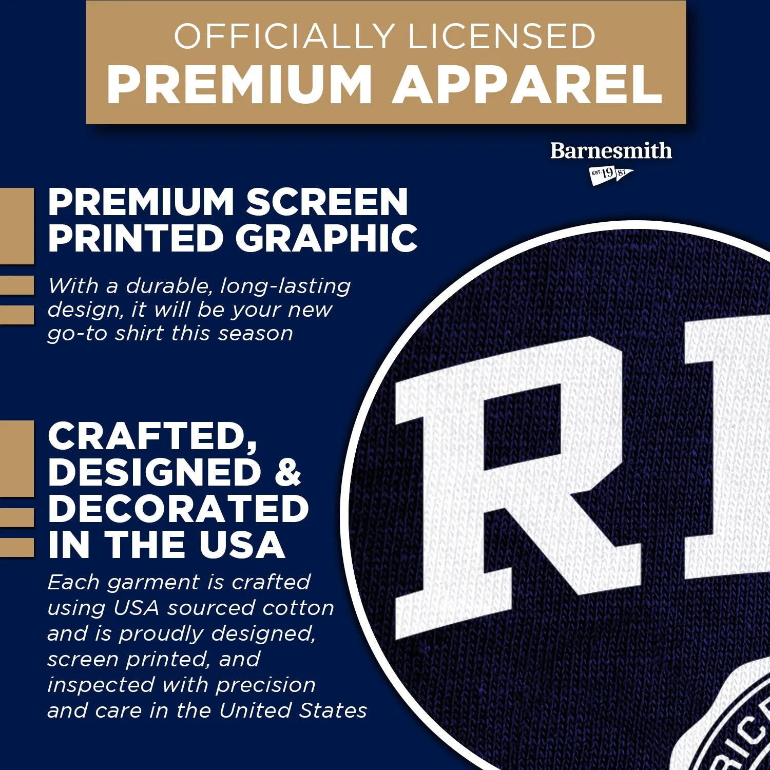 Rice University Heritage T-Shirt (Navy) sold by Barnesmith product image thumbnail 4