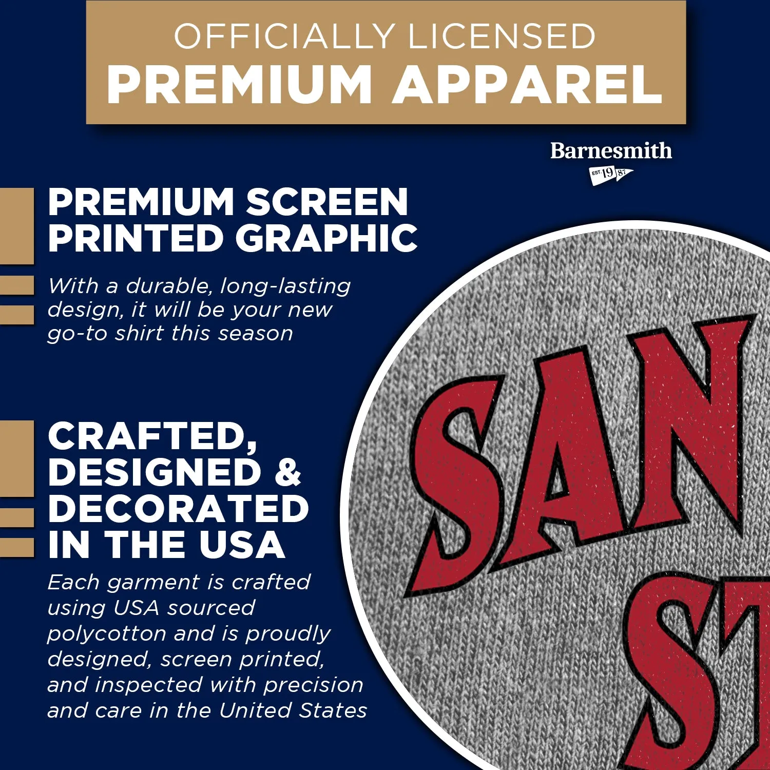 San Diego State University Spirit T-Shirt (Charcoal Grey) sold by Barnesmith product image thumbnail 4