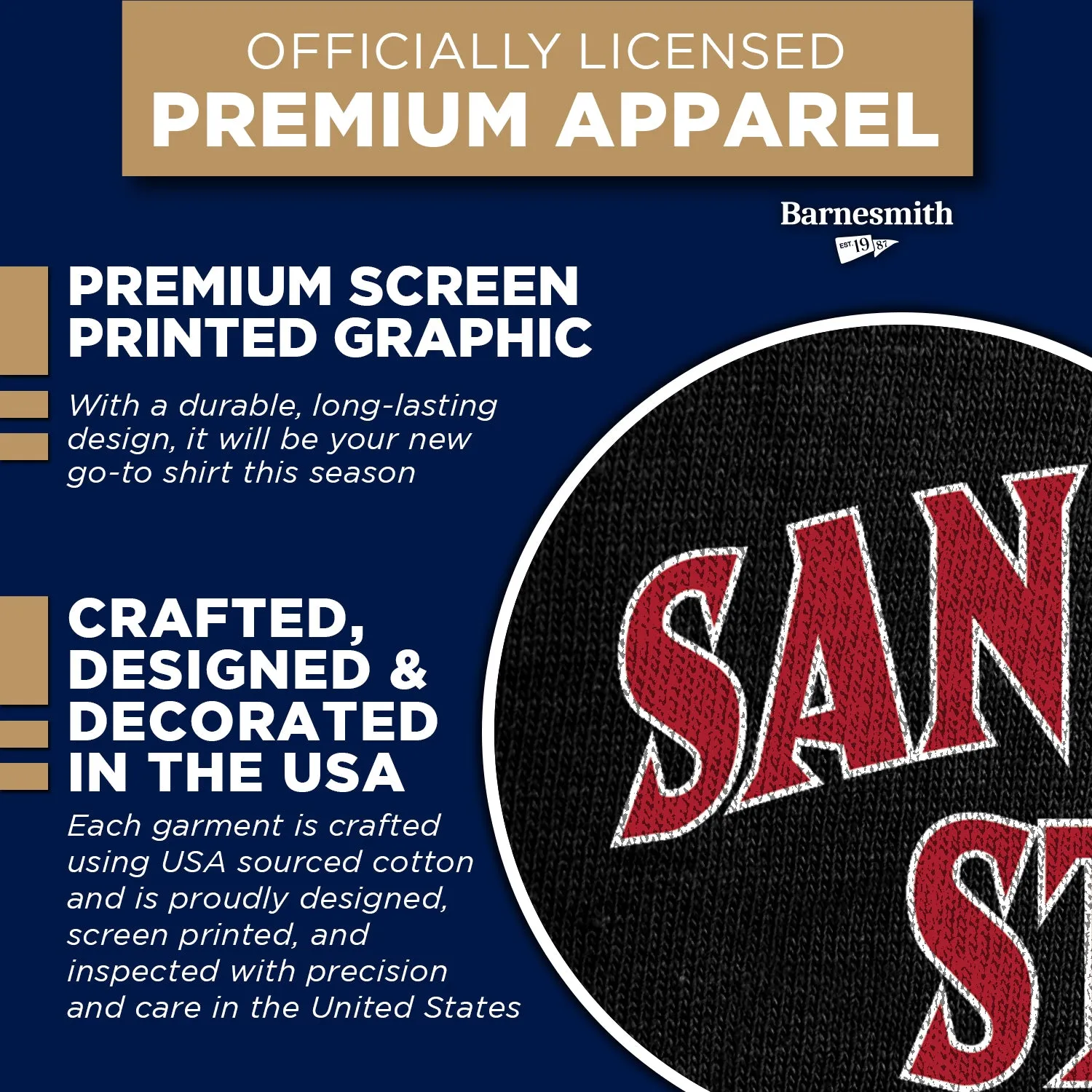 San Diego State University Spirit T-Shirt (Black) sold by Barnesmith product image thumbnail 4