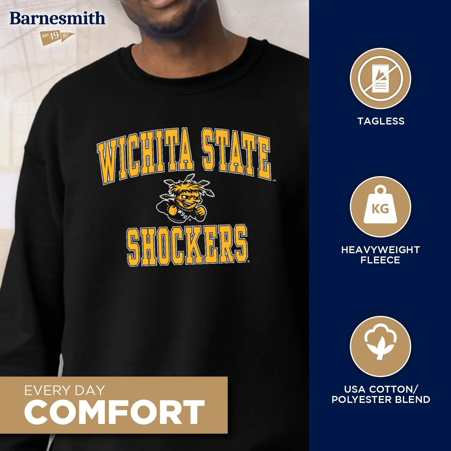 Wichita State University Spirit Sweatshirt (Black) sold by Barnesmith product image thumbnail 3