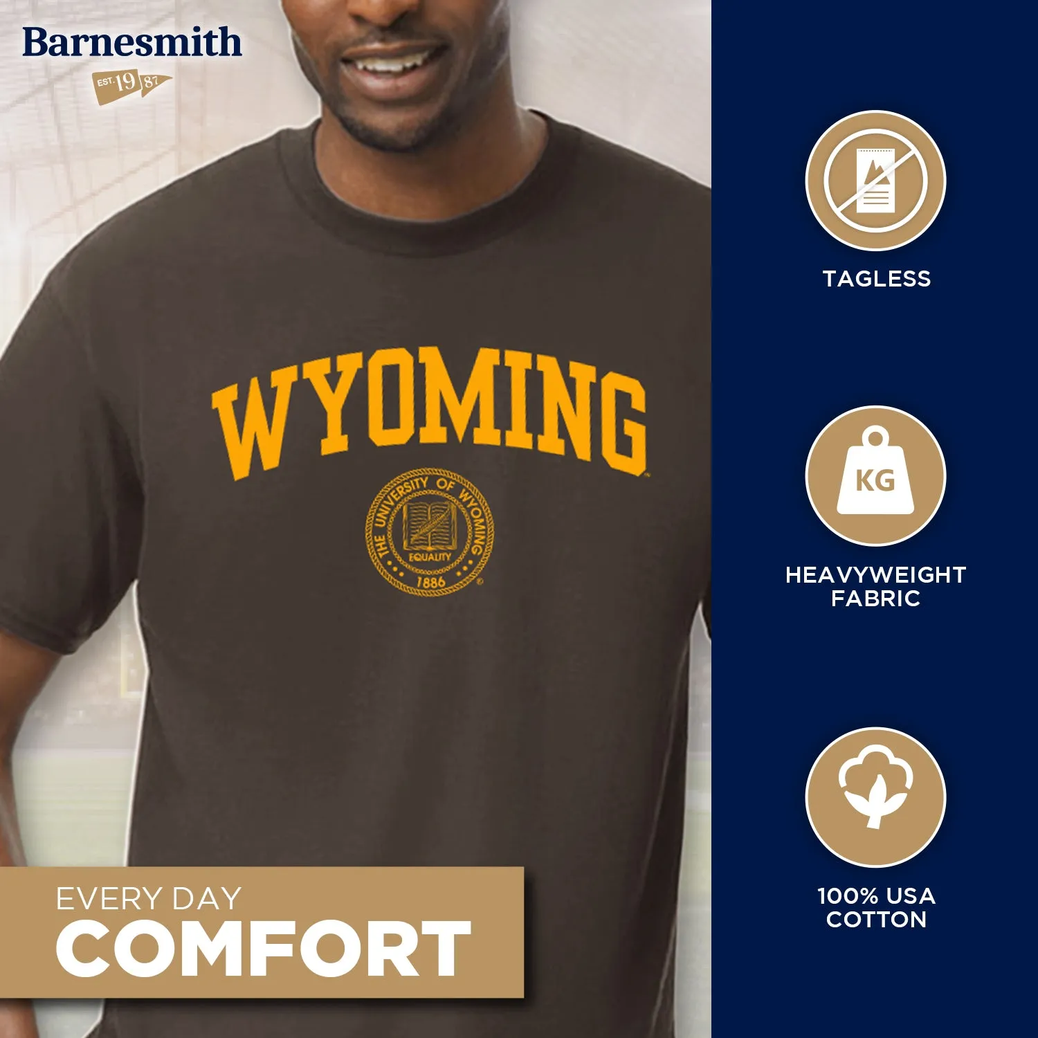 University of Wyoming Heritage T-shirt (Brown) sold by Barnesmith product image thumbnail 3