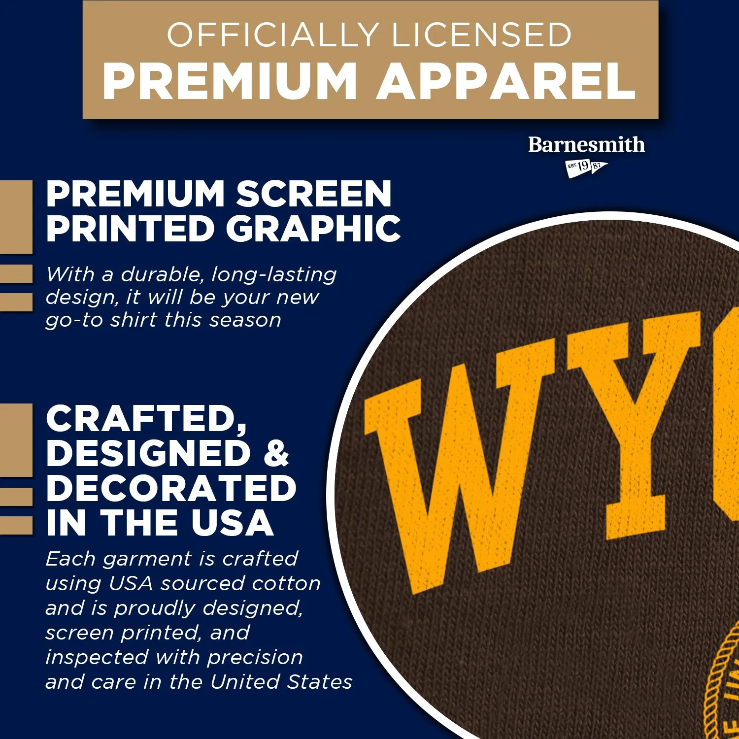 University of Wyoming Heritage T-shirt (Brown) sold by Barnesmith product image thumbnail 4