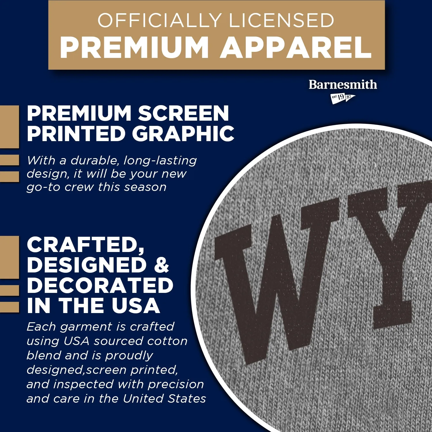 University of Wyoming Crewneck Sweatshirt Heritage (Charcoal Grey) sold by Barnesmith product image thumbnail 4