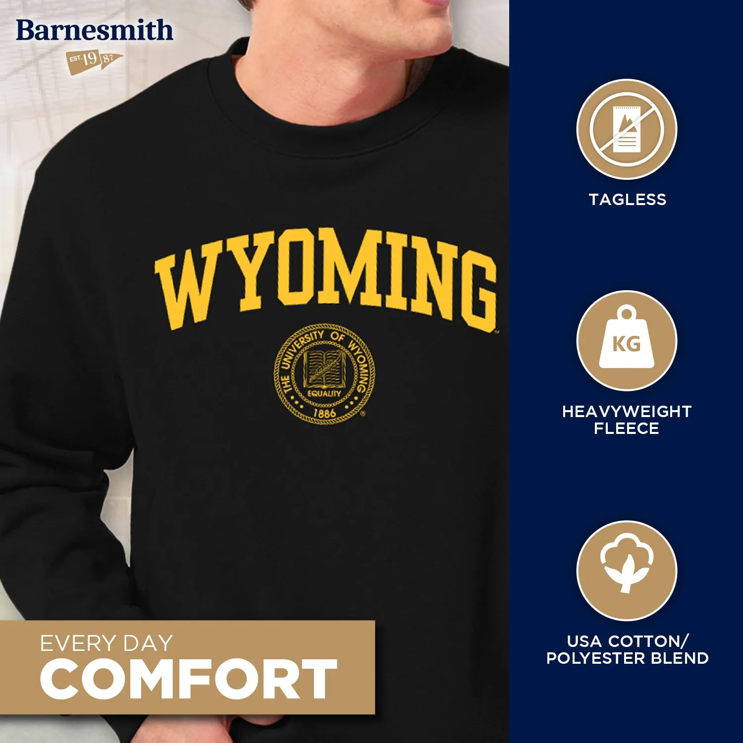 University of Wyoming Heritage Sweatshirt (Black) sold by Barnesmith product image thumbnail 3