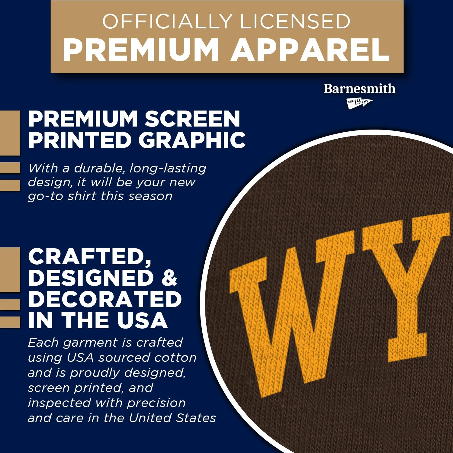 University of Wyoming Spirit T-Shirt (Brown) sold by Barnesmith product image thumbnail 4