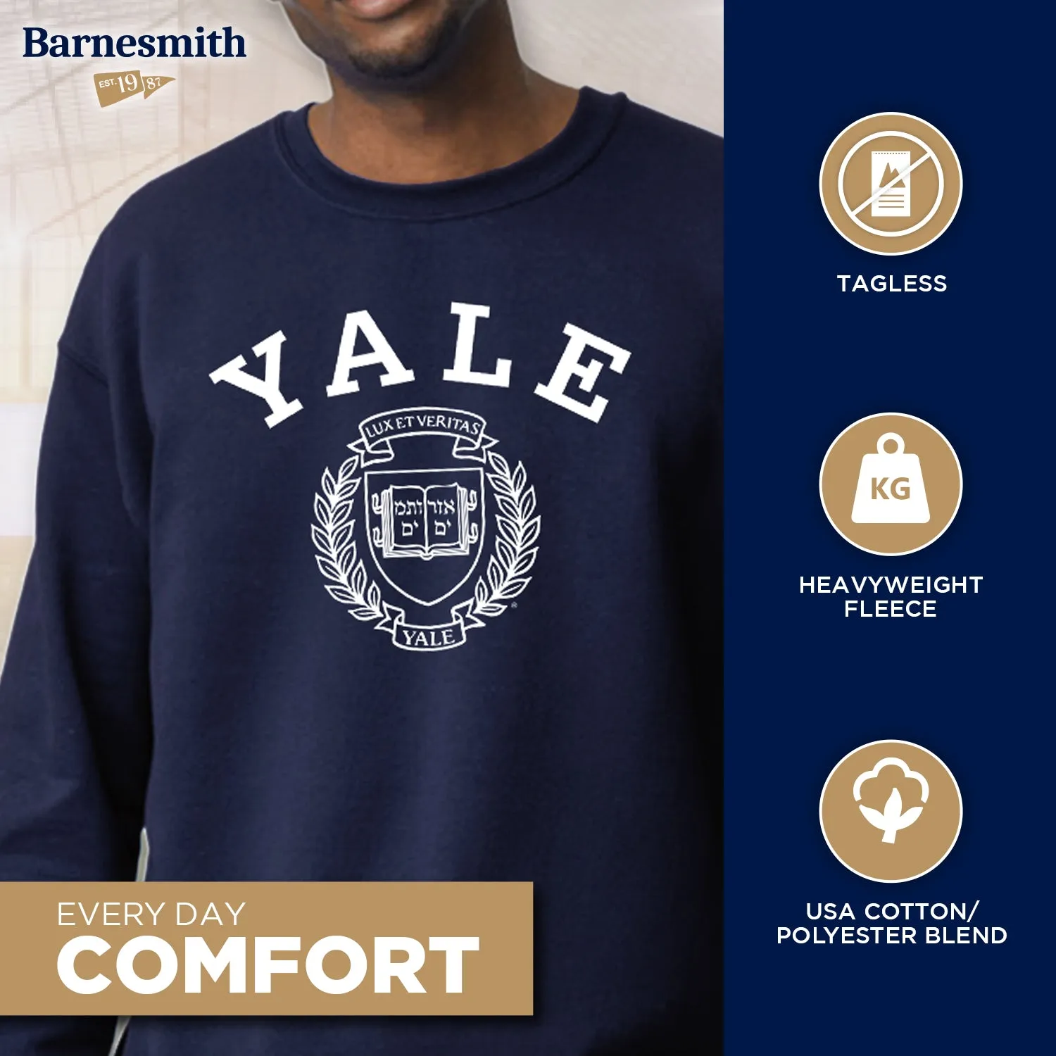 Yale Heritage Sweatshirt (Navy) sold by Barnesmith product image thumbnail 3