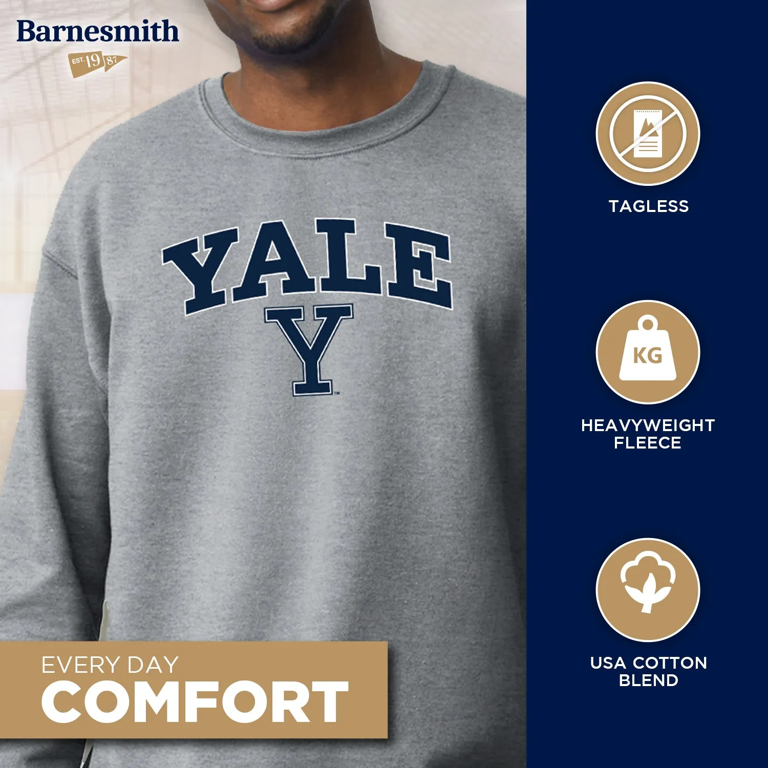 Yale University Spirit Sweatshirt (Charcoal Grey) sold by Barnesmith product image thumbnail 3
