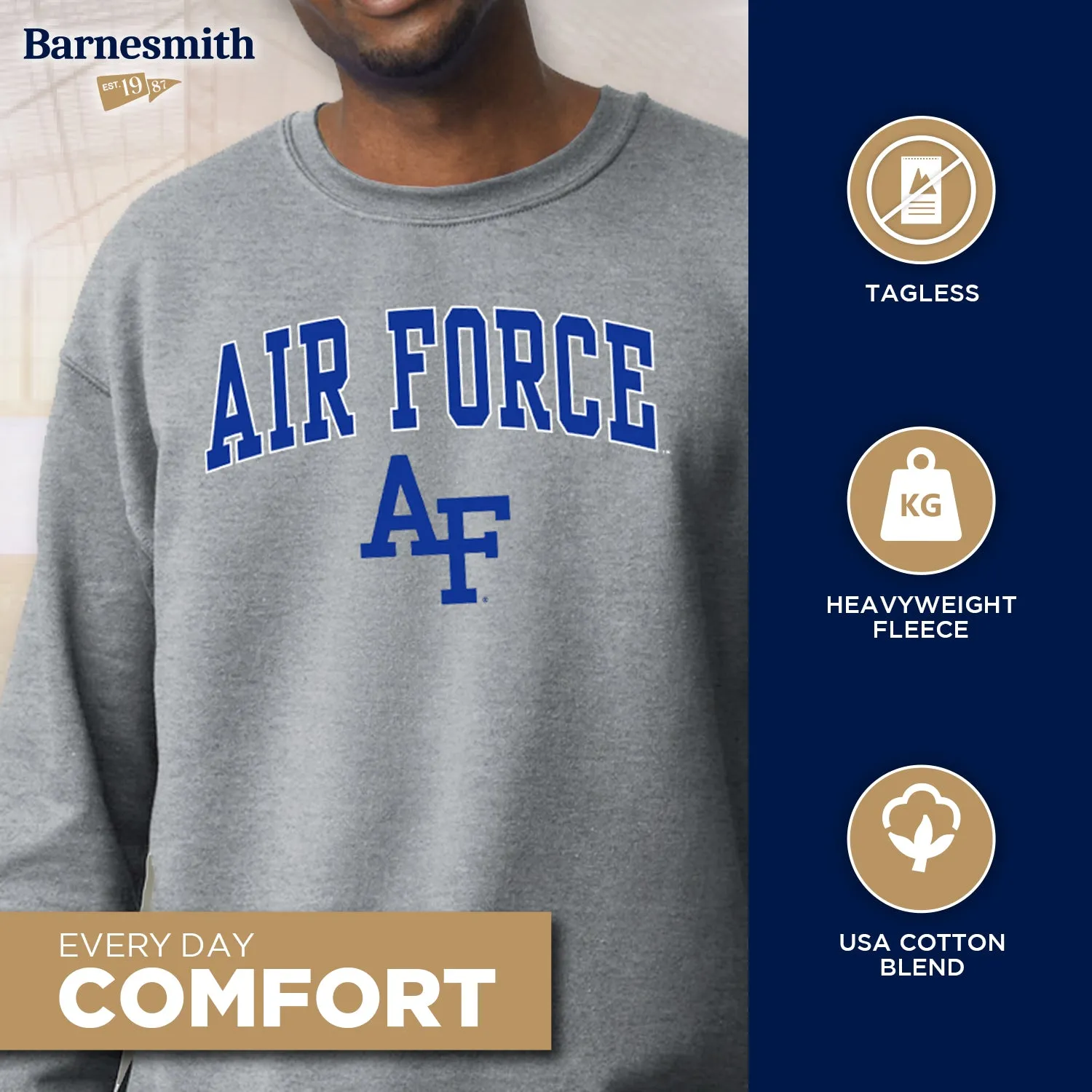 United States Air Force Academy Spirit Sweatshirt (Charcoal Grey) sold by Barnesmith product image thumbnail 3