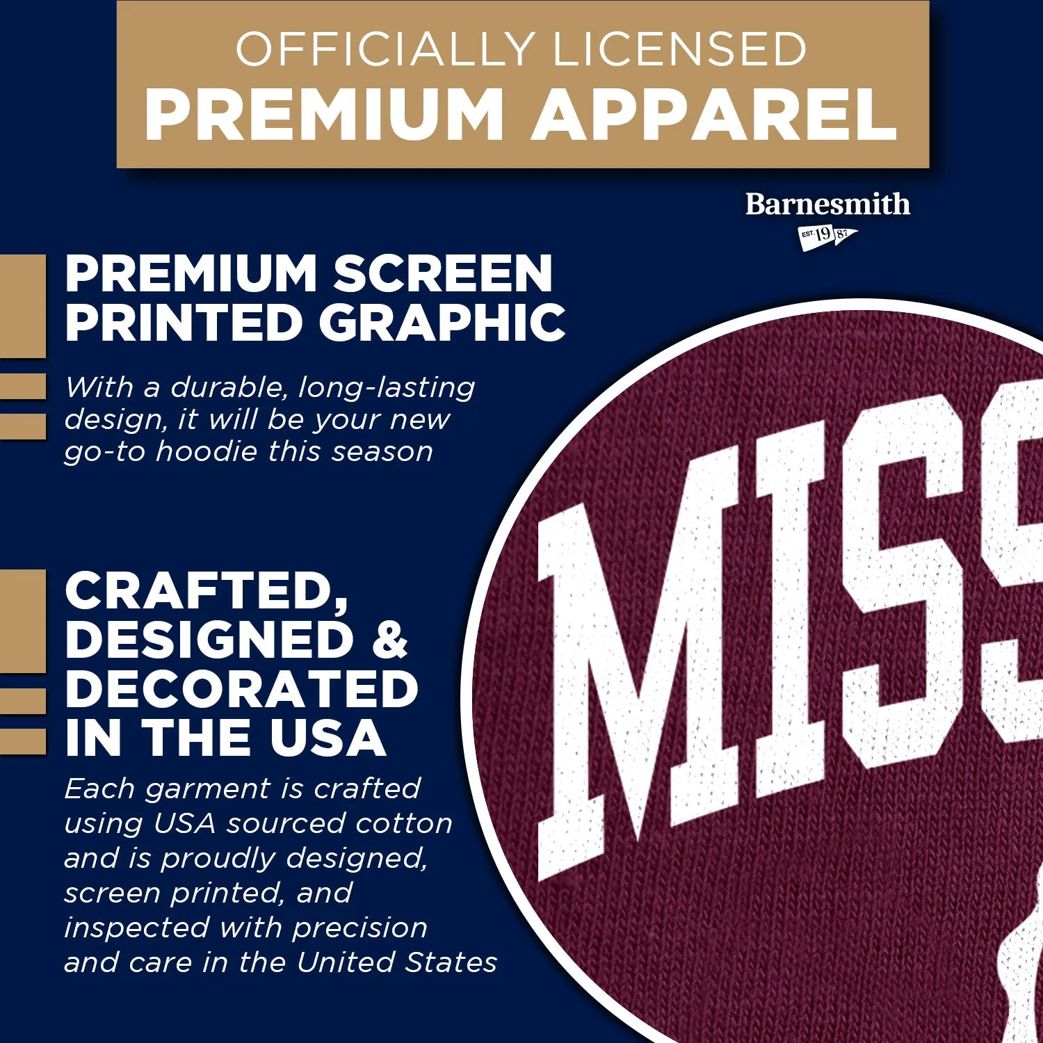 Mississippi State University Heritage Hooded Sweatshirt (Maroon) sold by Barnesmith product image thumbnail 4