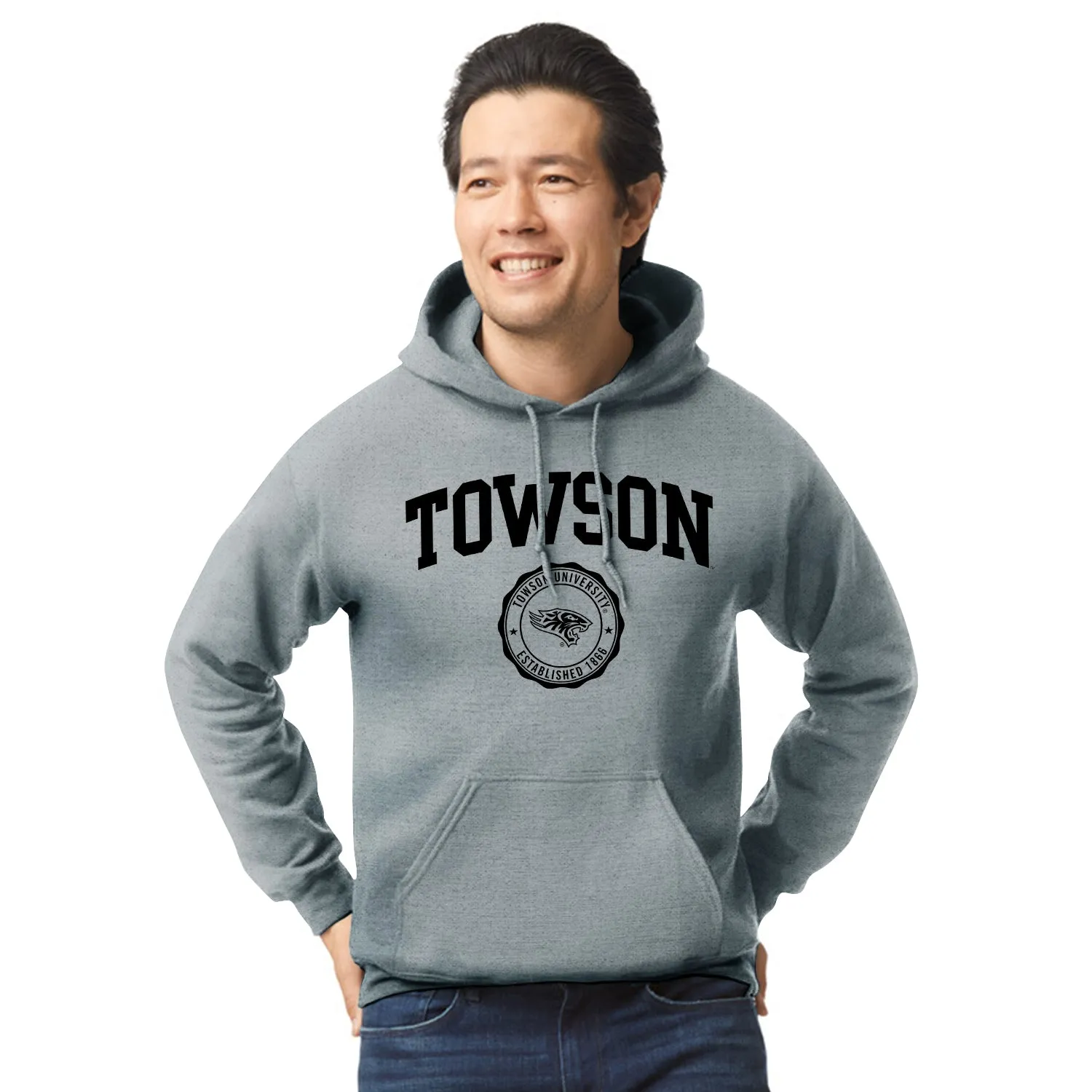 Towson University Heritage Hooded Sweatshirt (Charcoal Grey) sold by Barnesmith product image thumbnail 2