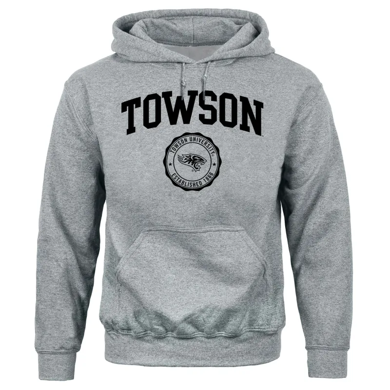 Towson University Heritage Hooded Sweatshirt (Charcoal Grey) sold by Barnesmith
