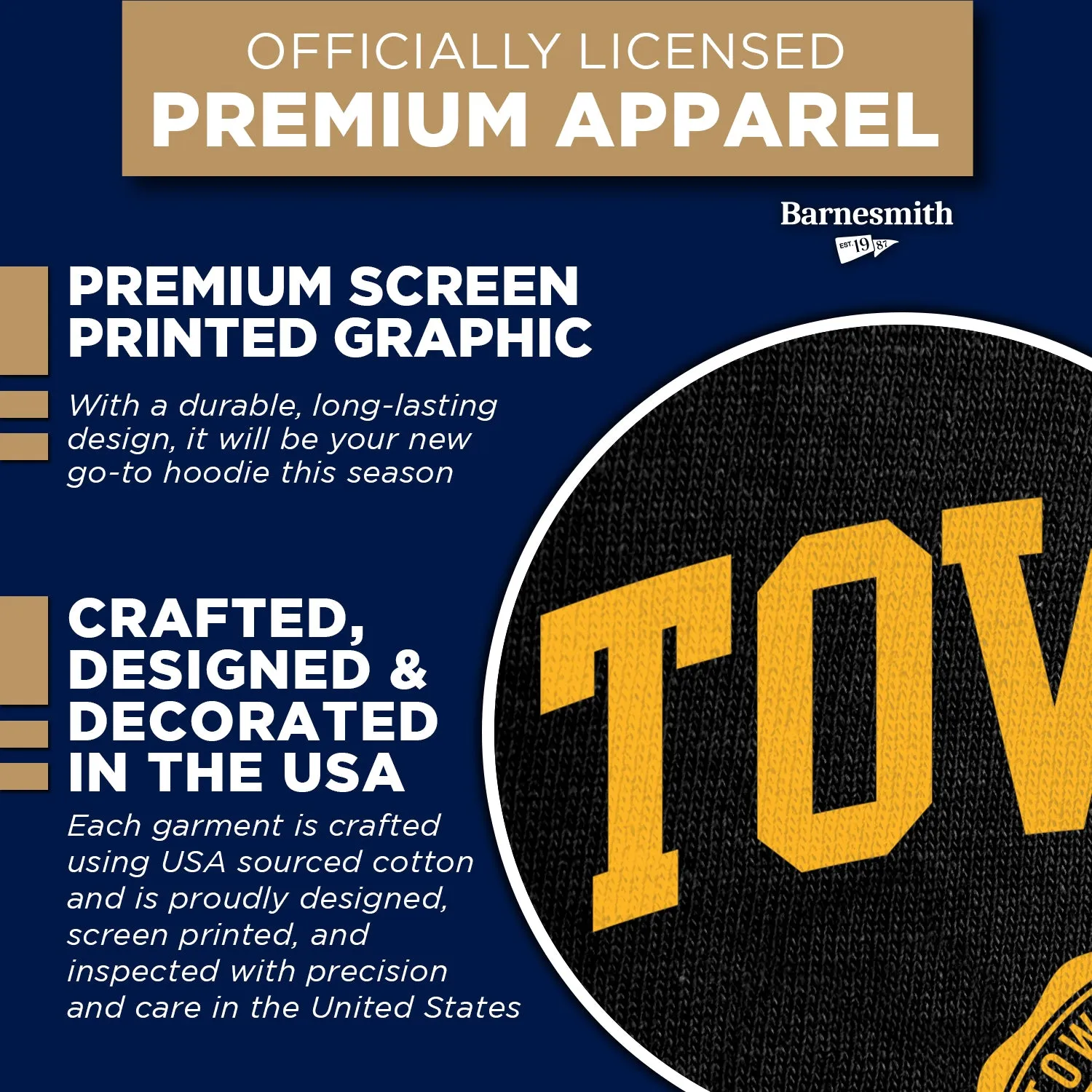 Towson University Heritage Hooded Sweatshirt (Black) sold by Barnesmith product image thumbnail 4