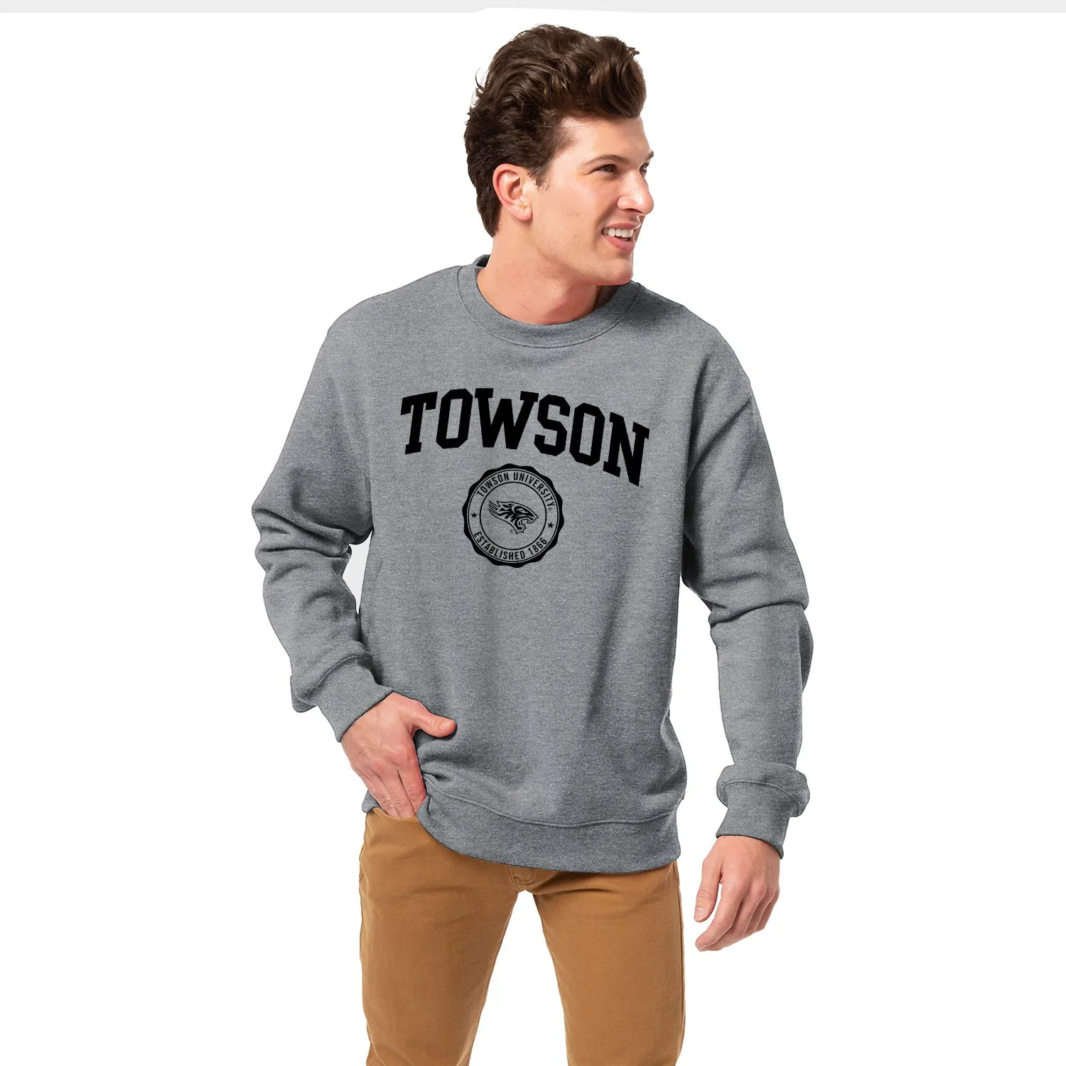 Towson University Heritage Sweatshirt (Charcoal Grey) sold by Barnesmith product image thumbnail 2