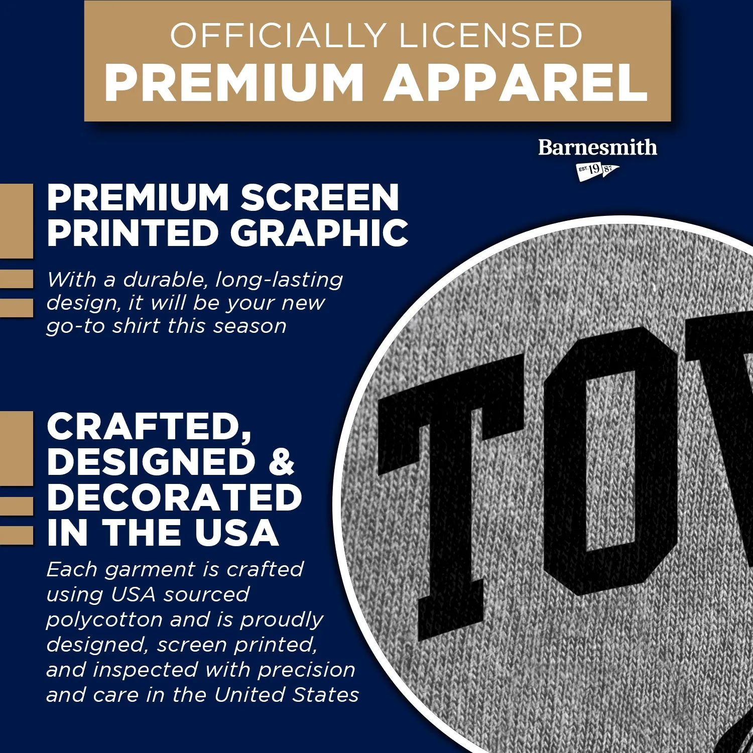 Towson University Heritage T-Shirt (Charcoal Grey) sold by Barnesmith product image thumbnail 4