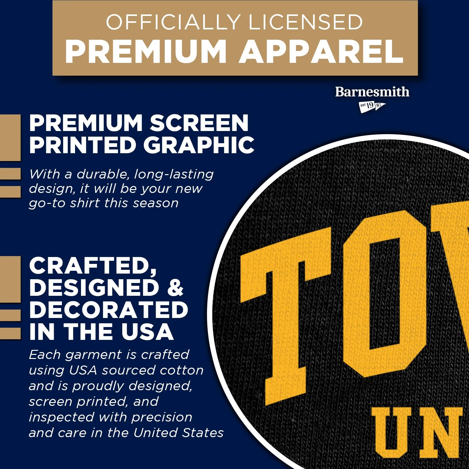 Towson University Classic T-Shirt (Black) sold by Barnesmith product image thumbnail 4