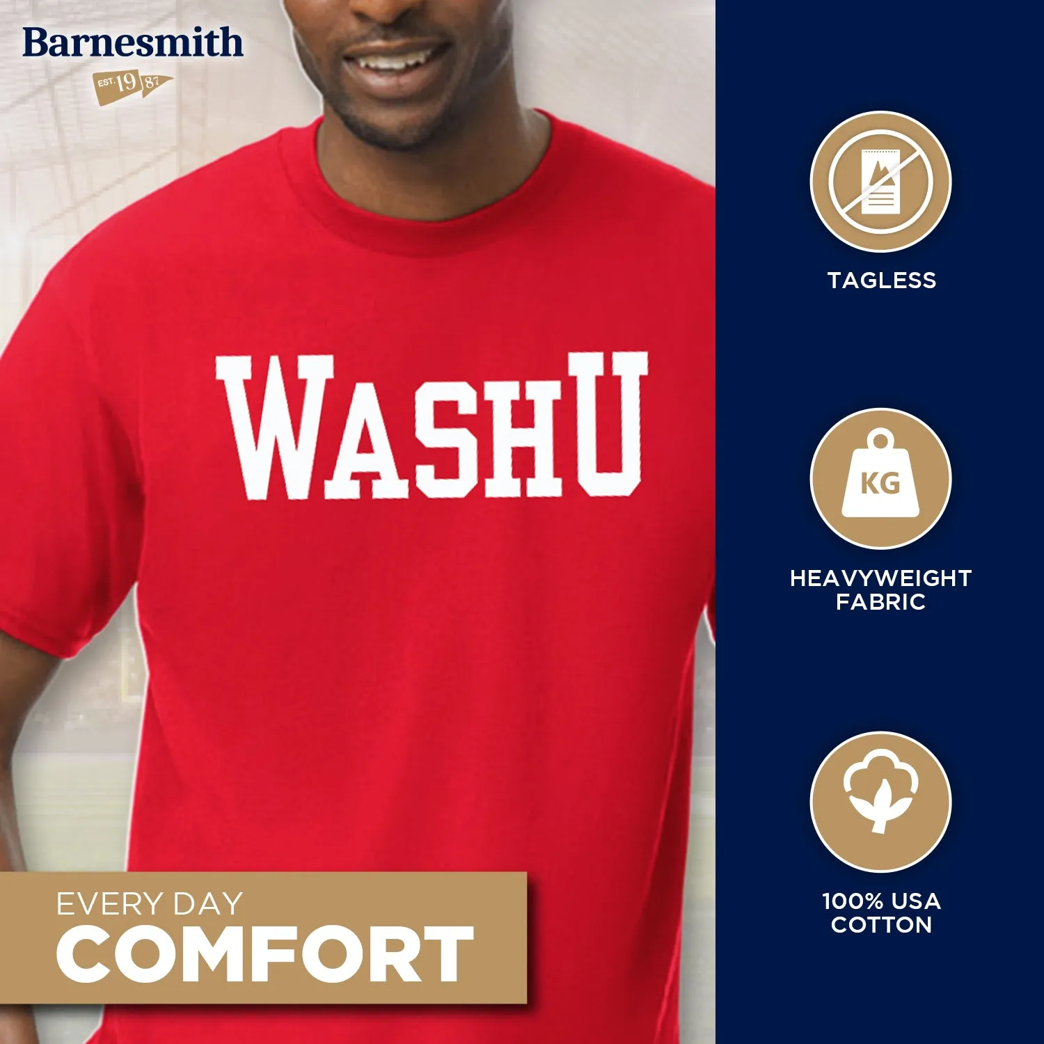 Washington University in St. Louis Classic T-Shirt (Red) sold by Barnesmith product image thumbnail 3