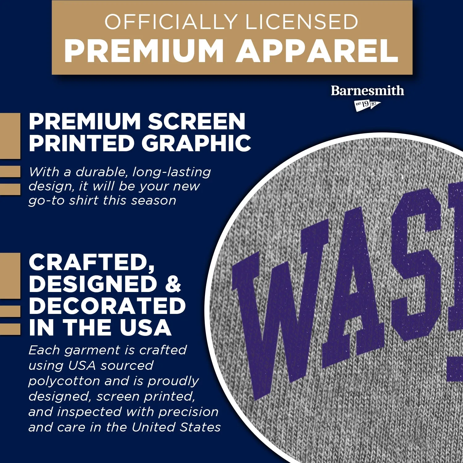 University of Washington Spirit T-Shirt (Charcoal Grey) sold by Barnesmith product image thumbnail 4