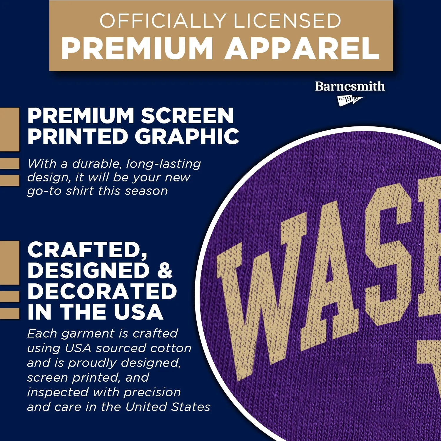 University of Washington Spirit T-Shirt (Purple) sold by Barnesmith product image thumbnail 4