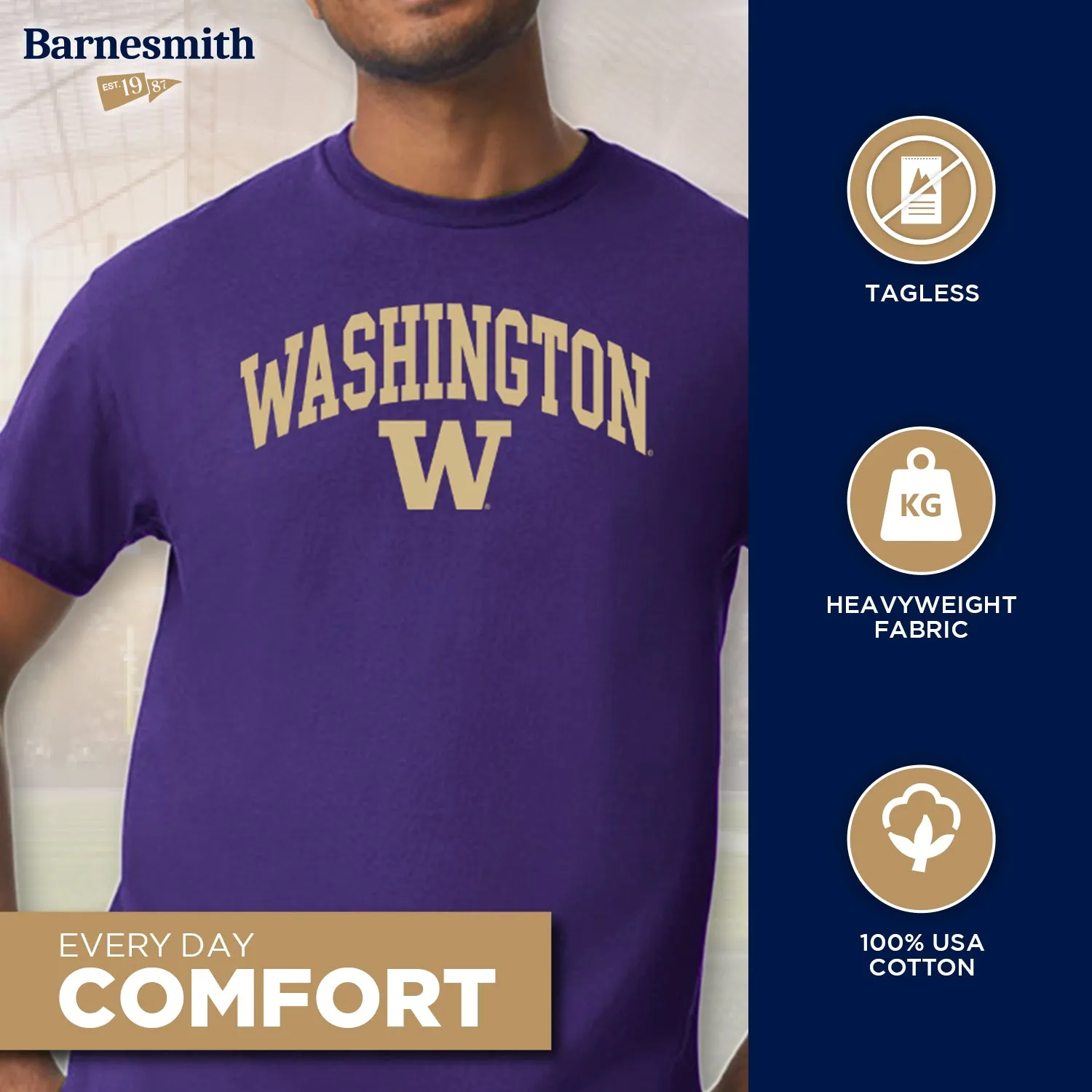University of Washington Spirit T-Shirt (Purple) sold by Barnesmith product image thumbnail 3