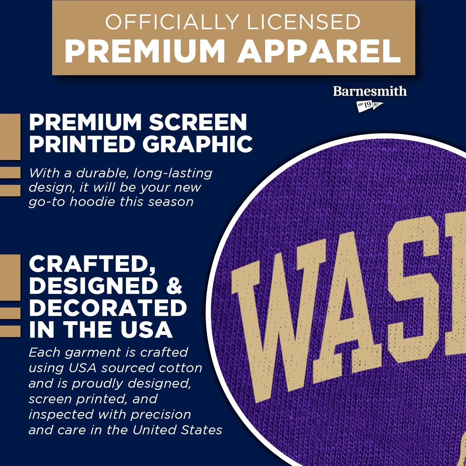 University of Washington Heritage Hooded Sweatshirt (Purple) sold by Barnesmith product image thumbnail 4