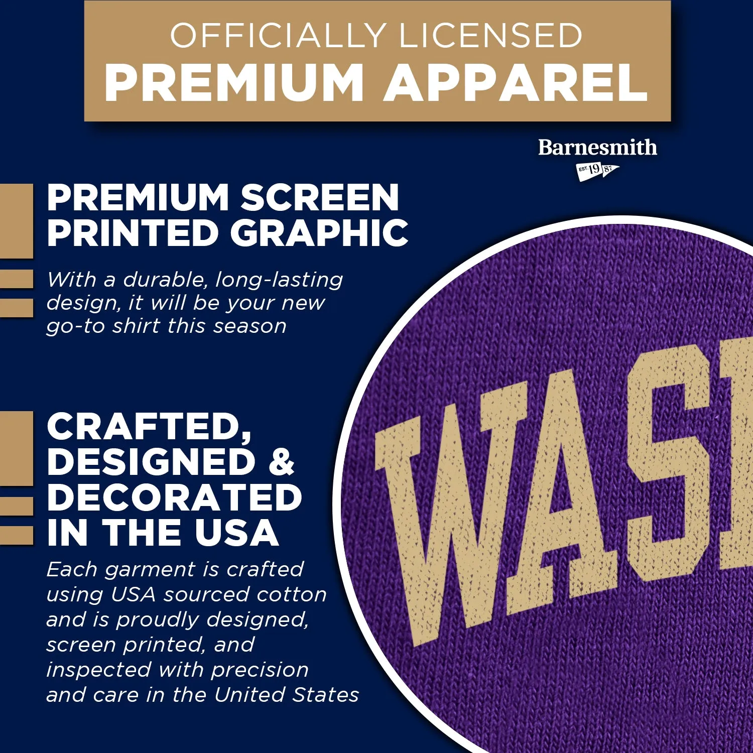 University of Washington Classic T-Shirt (Purple) sold by Barnesmith product image thumbnail 4