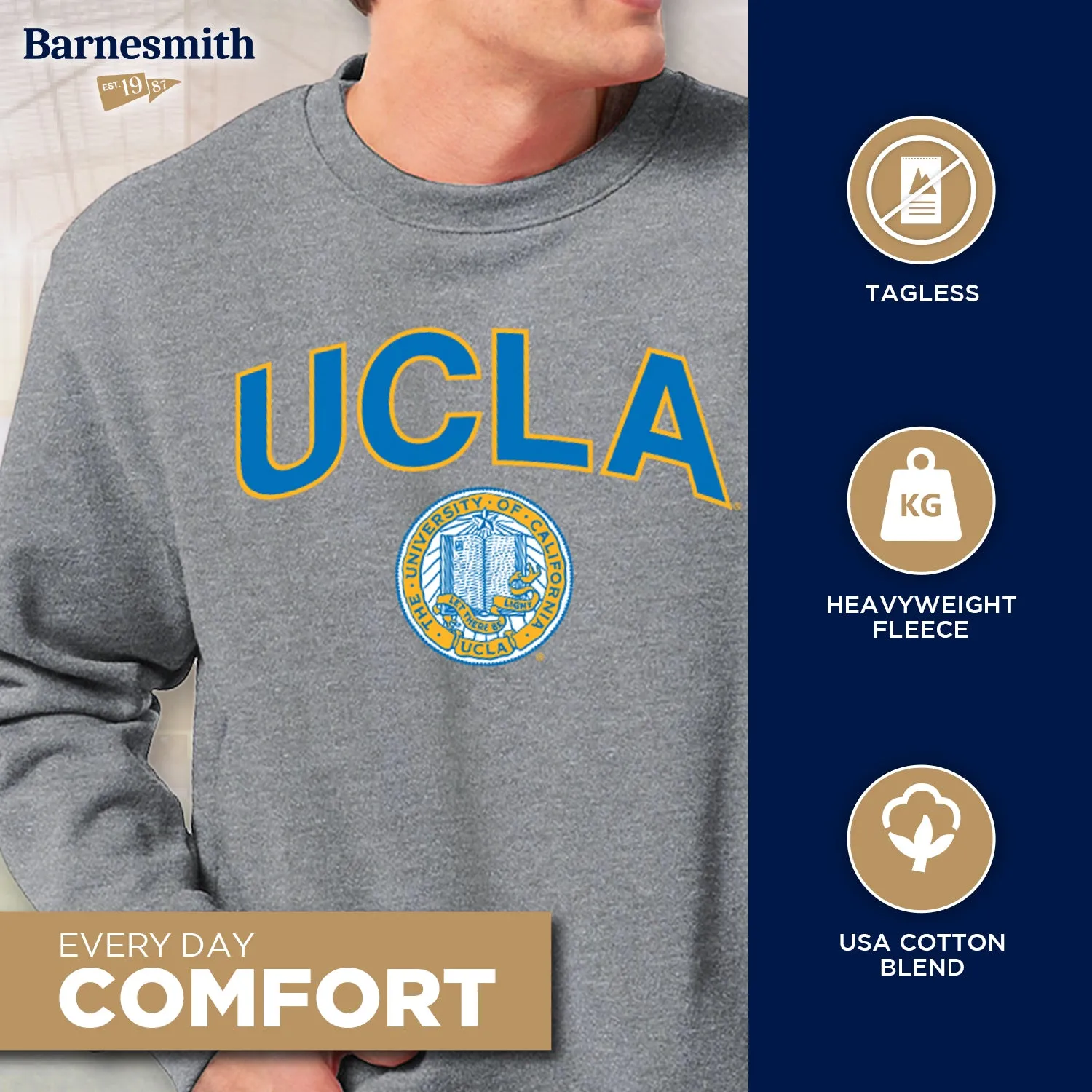 University of California, Los Angeles Heritage Sweatshirt (Charcoal Grey) sold by Barnesmith product image thumbnail 3