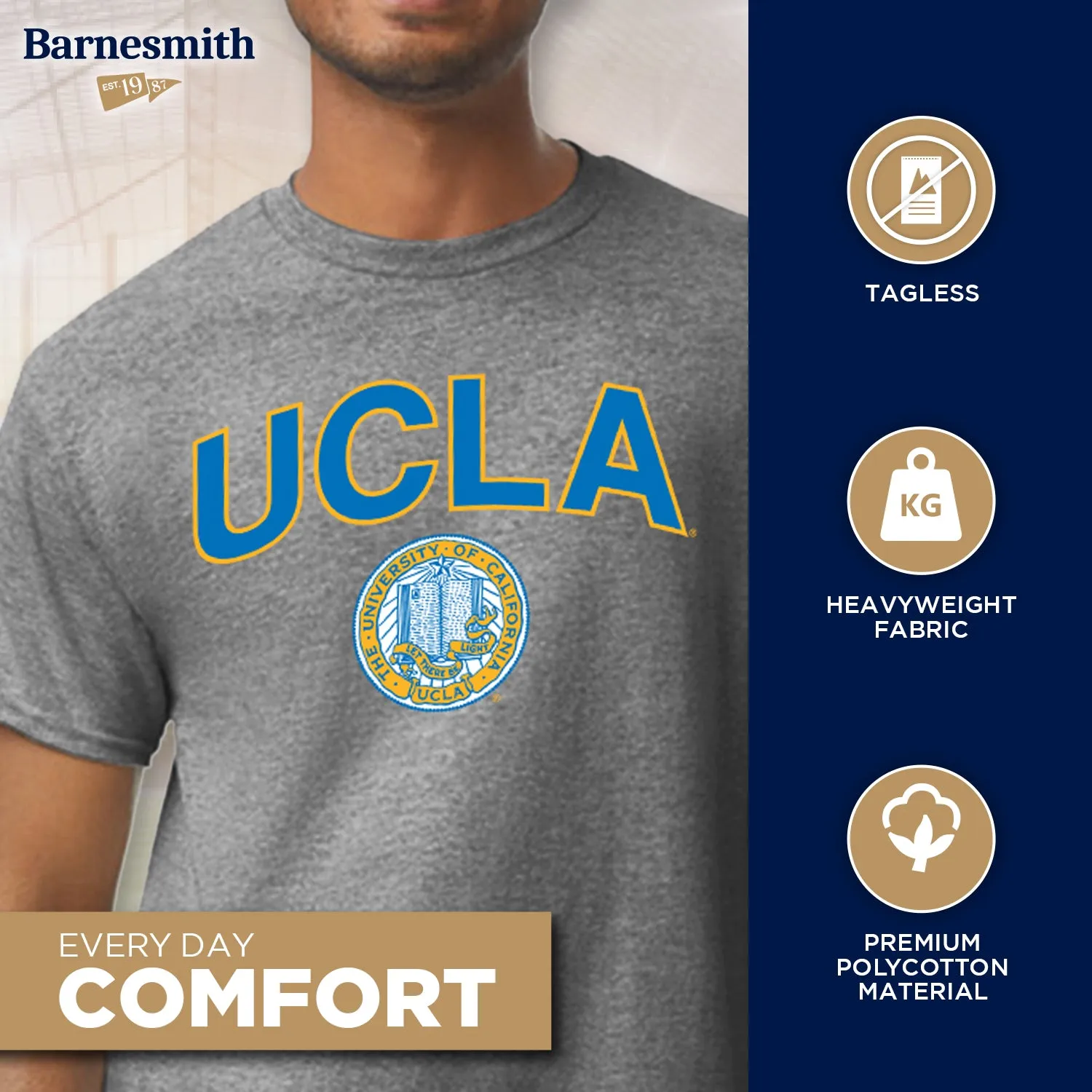 University of California, Los Angeles Heritage T-Shirt (Charcoal Grey) sold by Barnesmith product image thumbnail 3