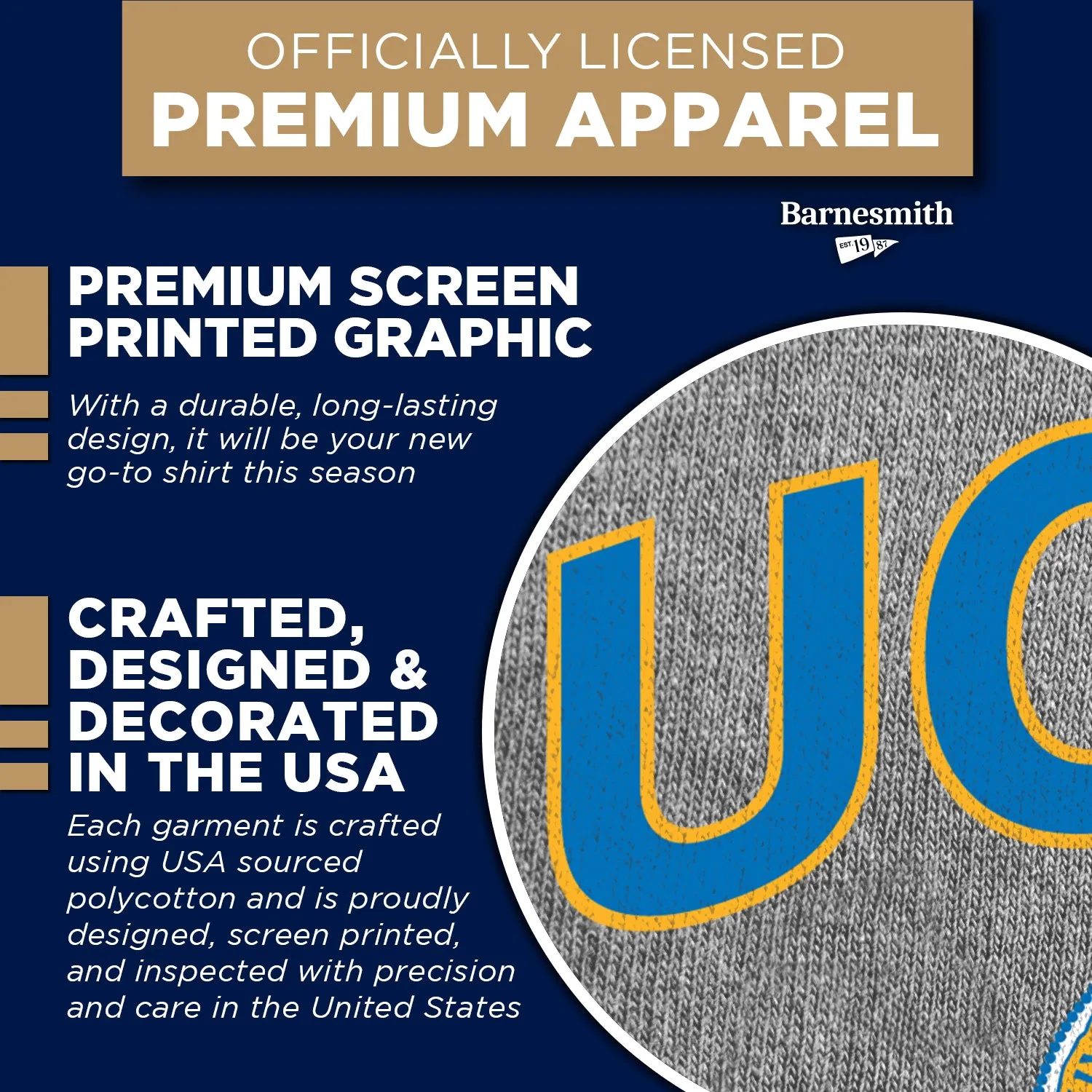 University of California, Los Angeles Heritage T-Shirt (Charcoal Grey) sold by Barnesmith product image thumbnail 4