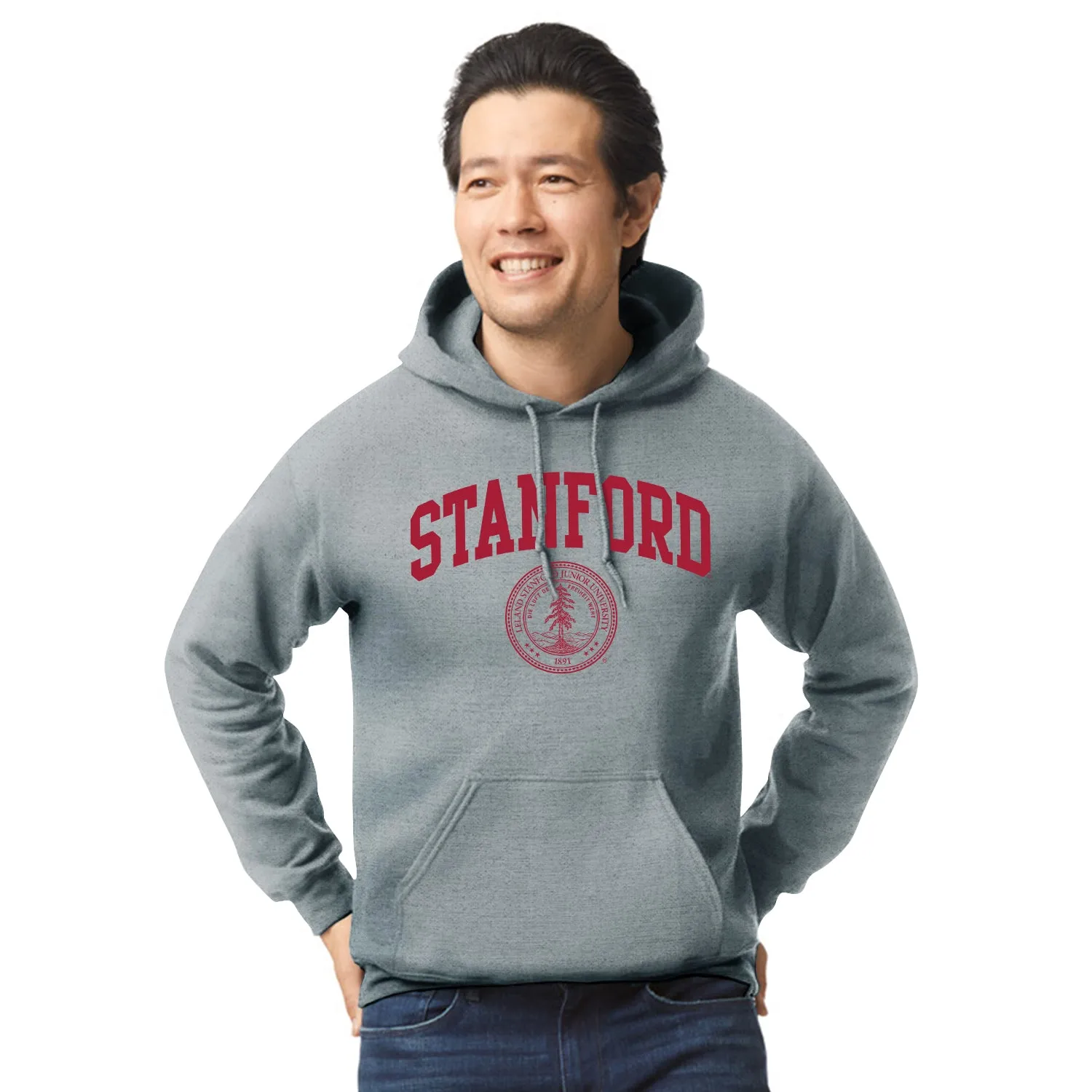 Stanford University Heritage Hooded Sweatshirt (Charcoal Grey) sold by Barnesmith product image thumbnail 2