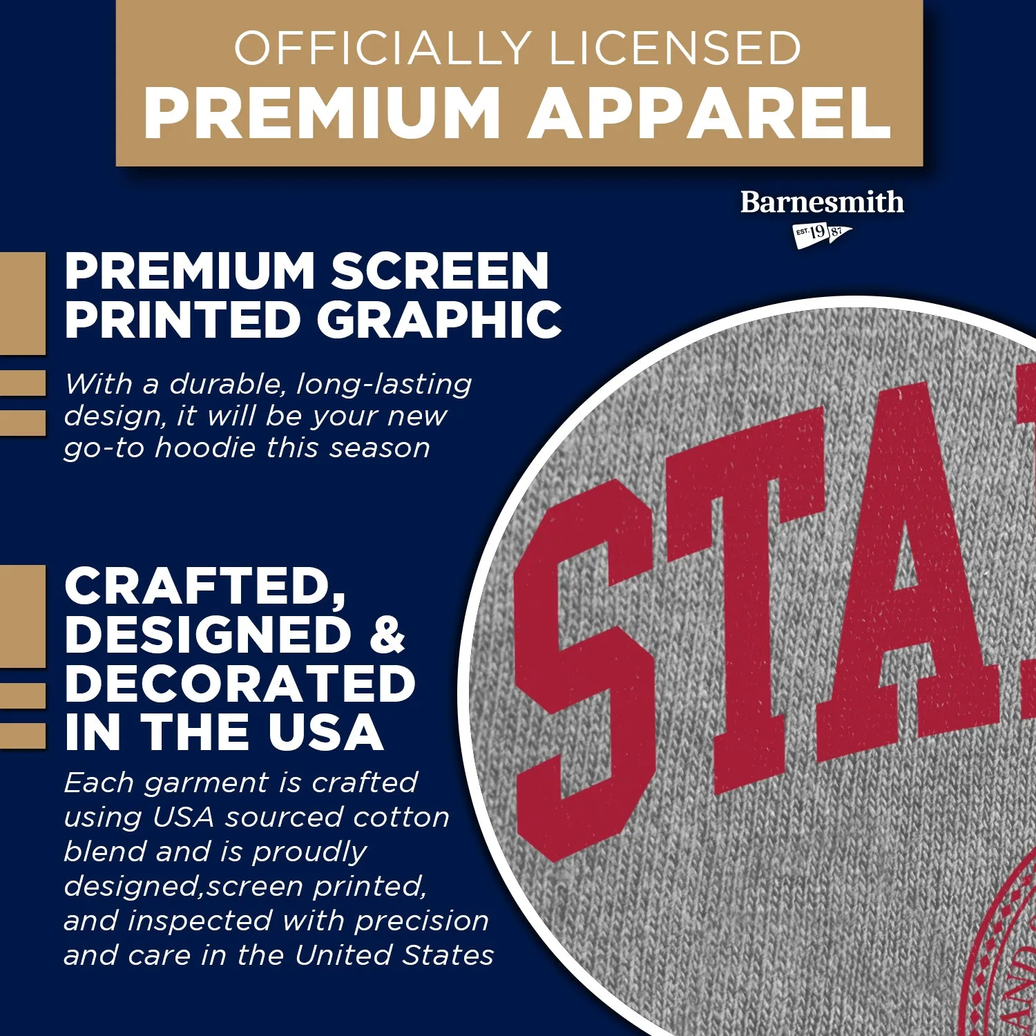 Stanford University Heritage Hooded Sweatshirt (Charcoal Grey) sold by Barnesmith product image thumbnail 4