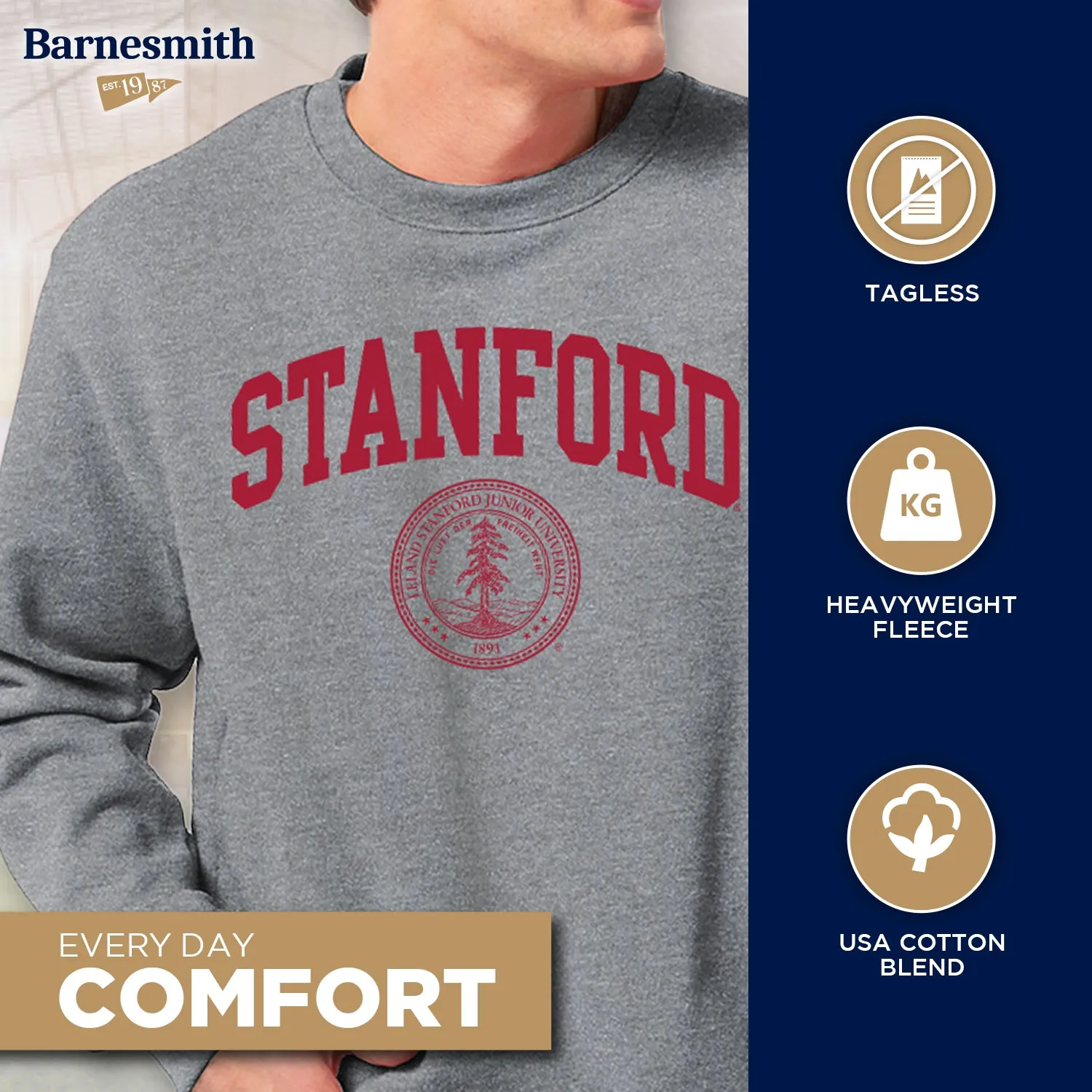 Stanford University Heritage Sweatshirt (Charcoal Grey) sold by Barnesmith product image thumbnail 4