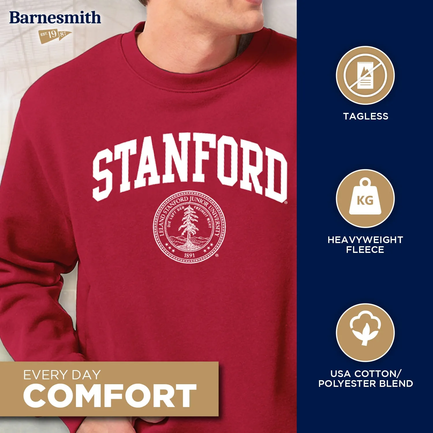 Stanford University Heritage Sweatshirt (Cardinal) sold by Barnesmith product image thumbnail 3
