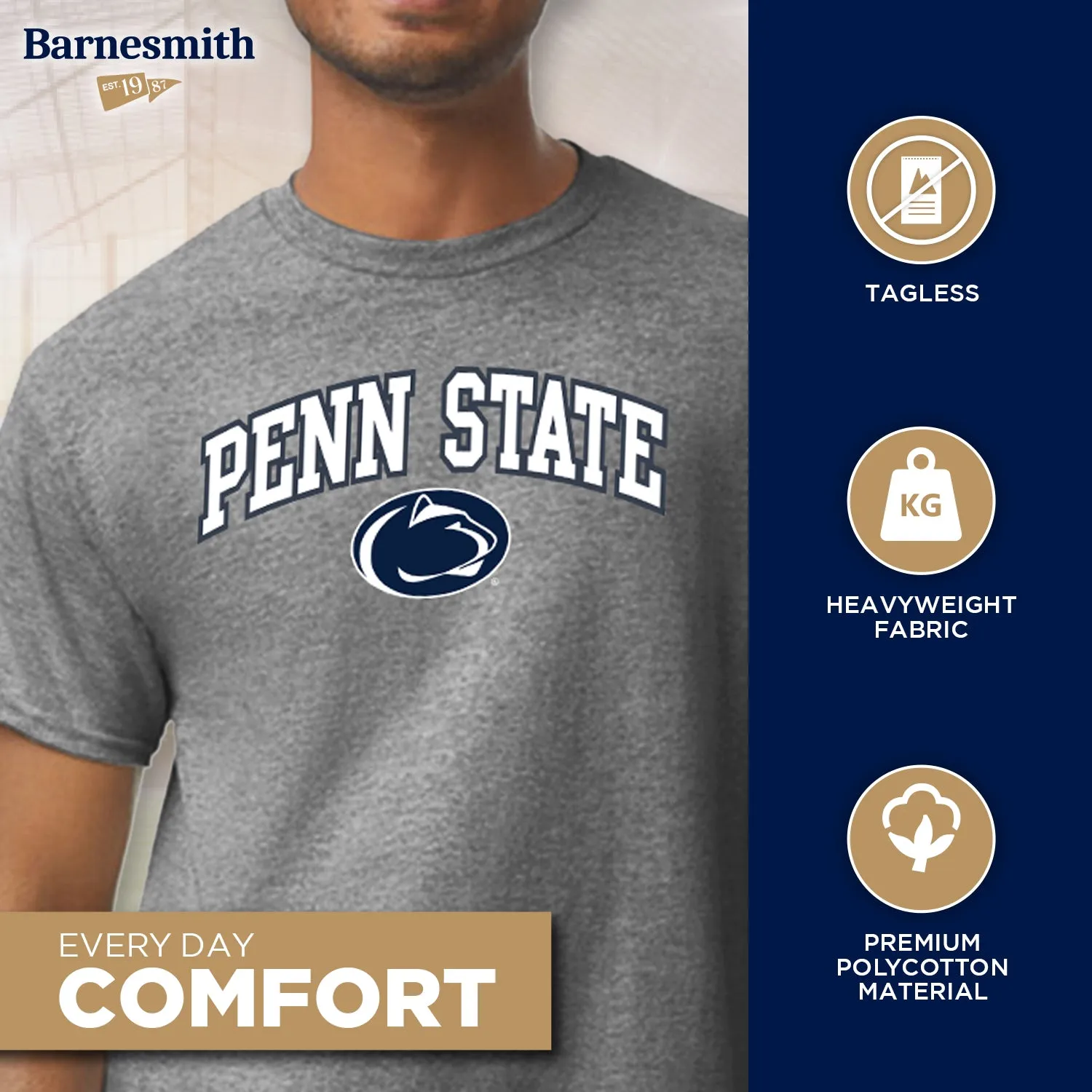 Pennsylvania State University Spirit T-Shirt (Charcoal Grey) sold by Barnesmith product image thumbnail 3