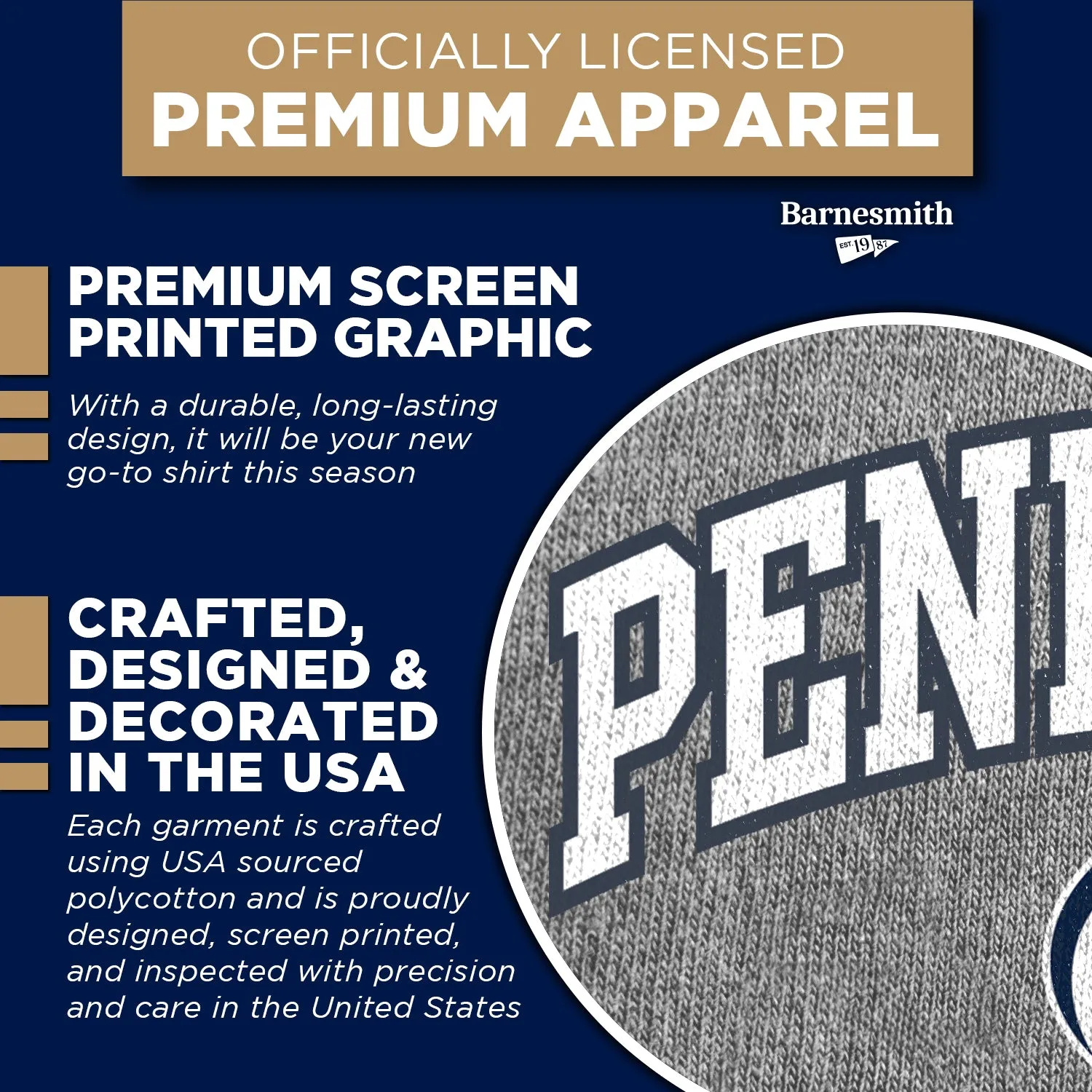 Pennsylvania State University Spirit T-Shirt (Charcoal Grey) sold by Barnesmith product image thumbnail 4