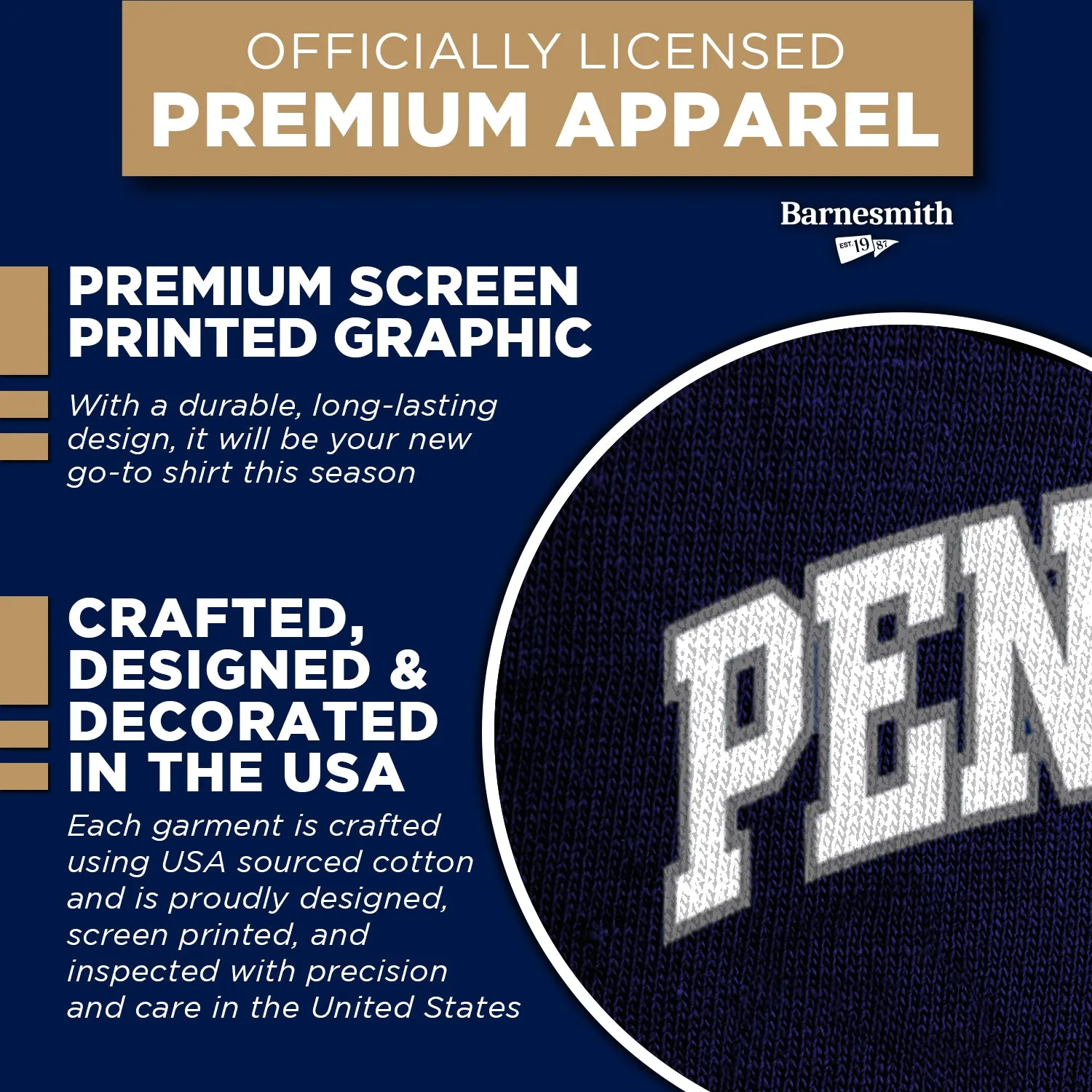 Pennsylvania State University Spirit T-Shirt (Navy) sold by Barnesmith product image thumbnail 4