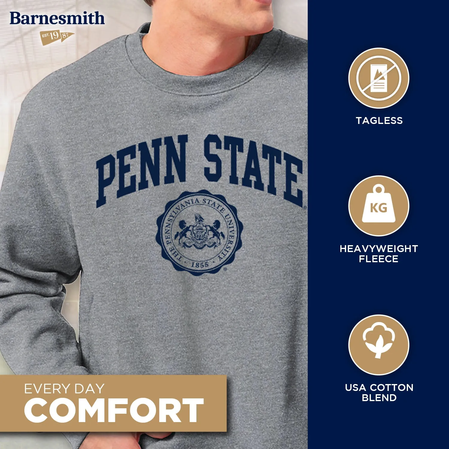 Pennsylvania State University Heritage Sweatshirt (Charcoal Grey) sold by Barnesmith product image thumbnail 3