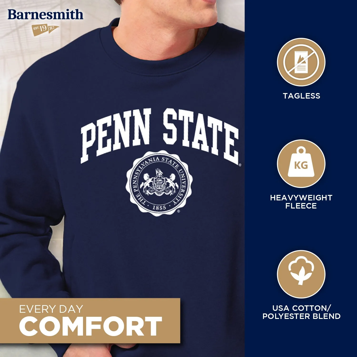 Pennsylvania State University Heritage Sweatshirt (Navy) sold by Barnesmith product image thumbnail 3