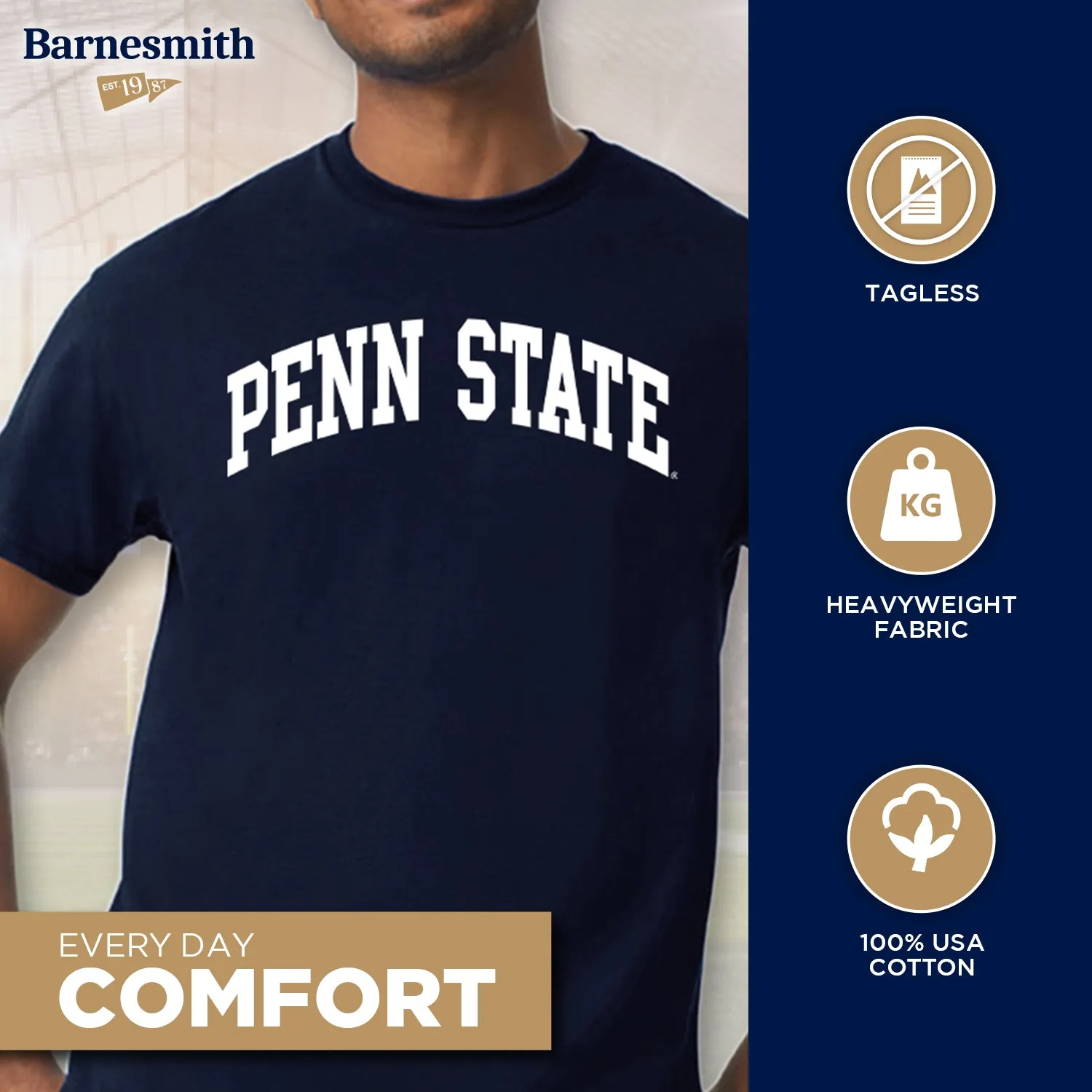 Pennsylvania State University Classic T-Shirt (Navy) sold by Barnesmith product image thumbnail 3