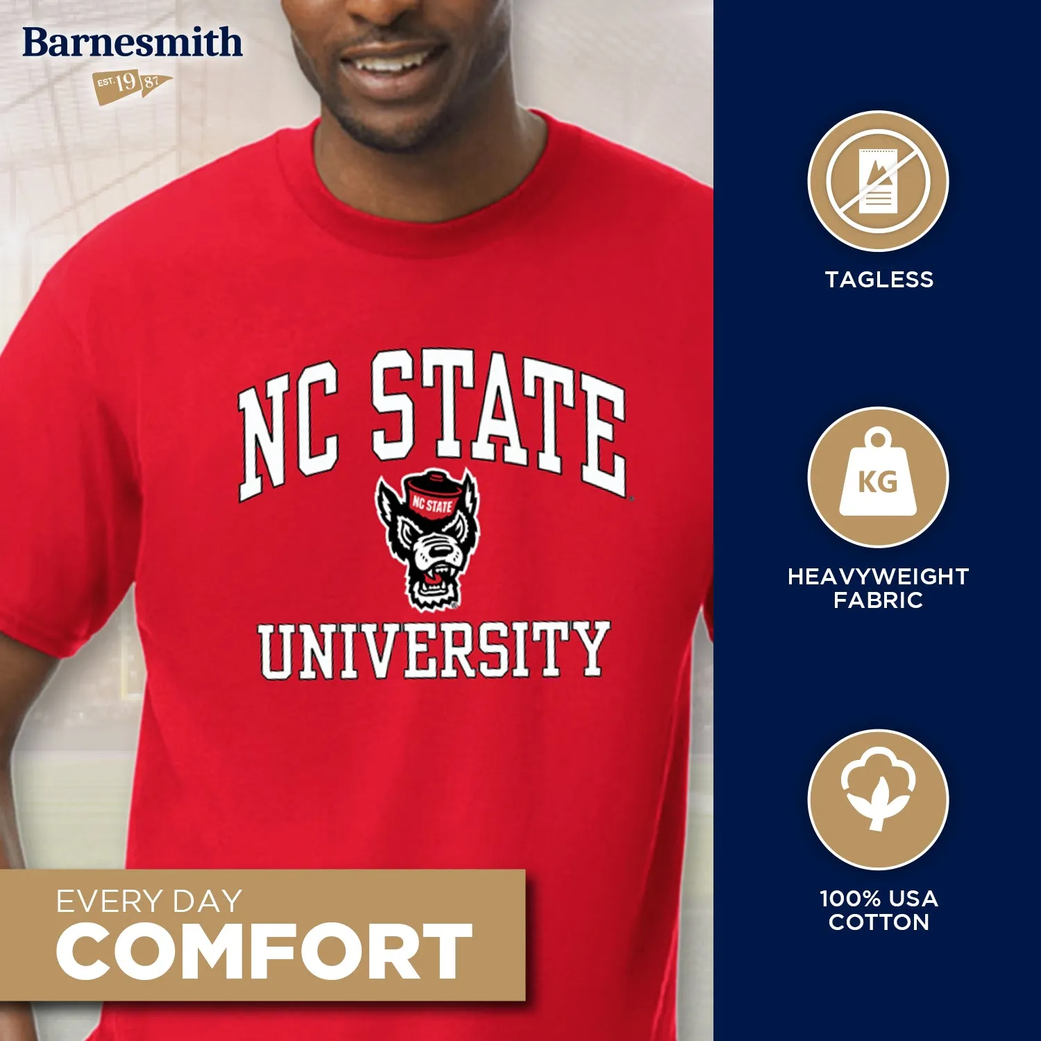 North Carolina State University Spirit T-Shirt (Red) sold by Barnesmith product image thumbnail 3