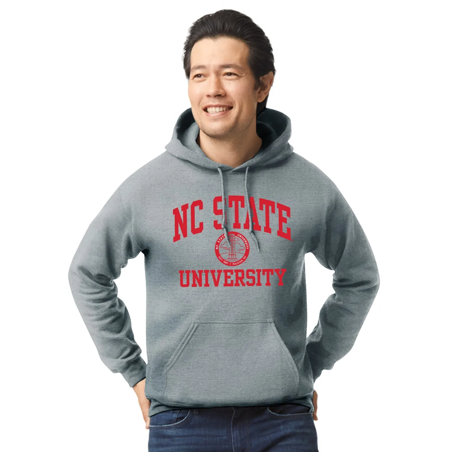 North Carolina State University Heritage Hooded Sweatshirt (Charcoal Grey) sold by Barnesmith product image thumbnail 2