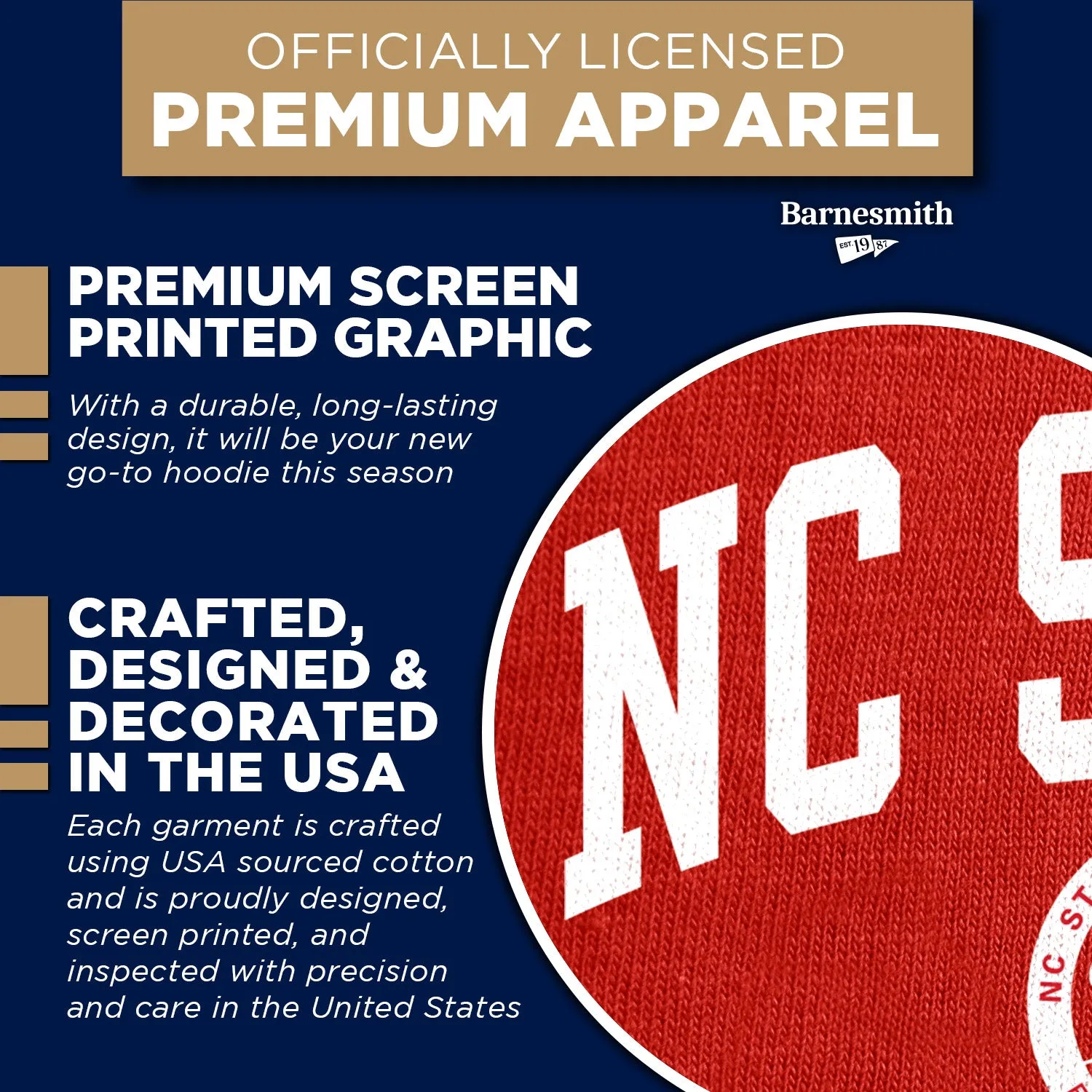 North Carolina State University Hooded Sweatshirt (Red) sold by Barnesmith product image thumbnail 4