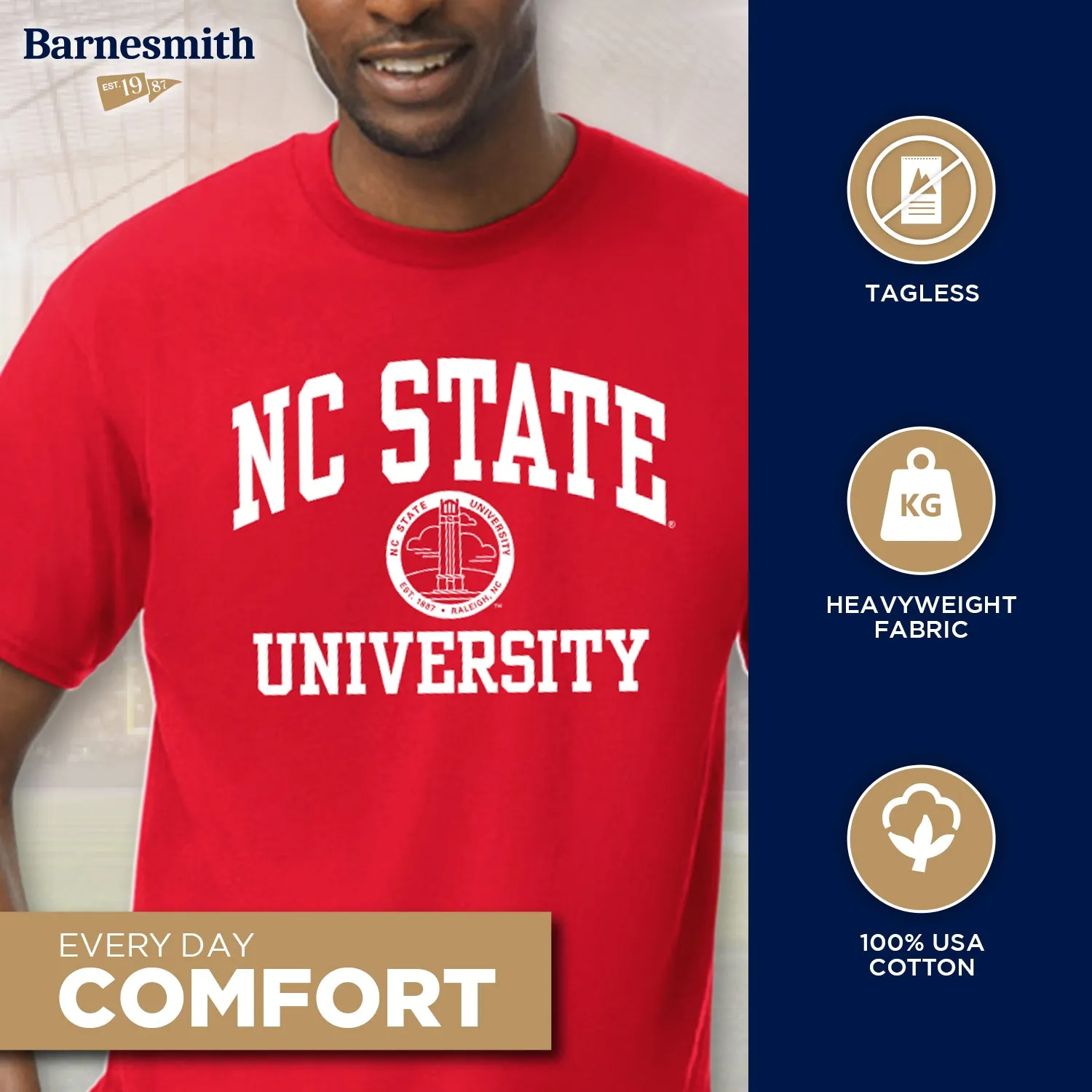 North Carolina State University Heritage T-Shirt (Red) sold by Barnesmith product image thumbnail 3