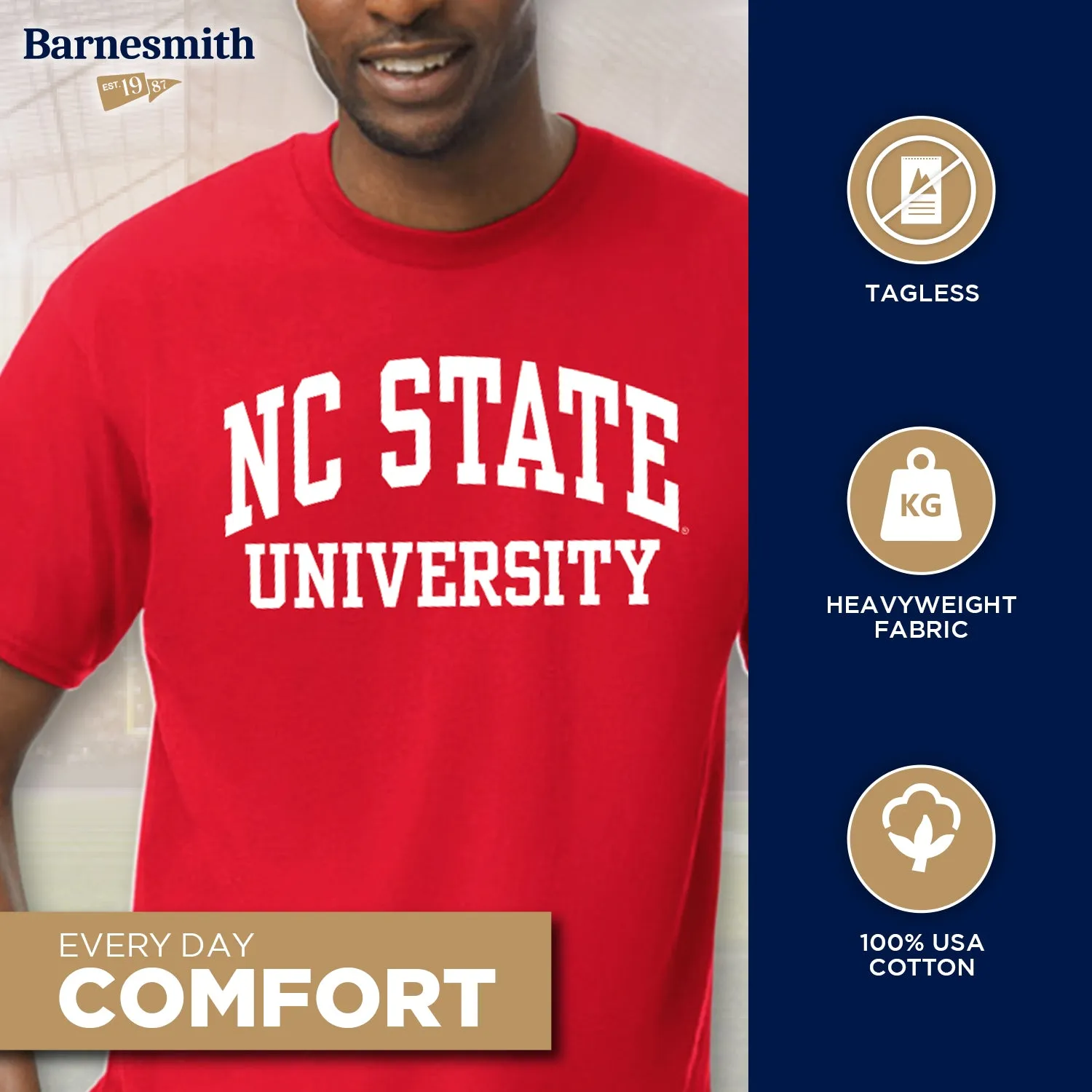 North Carolina State University Classic T-Shirt (Red) sold by Barnesmith product image thumbnail 3