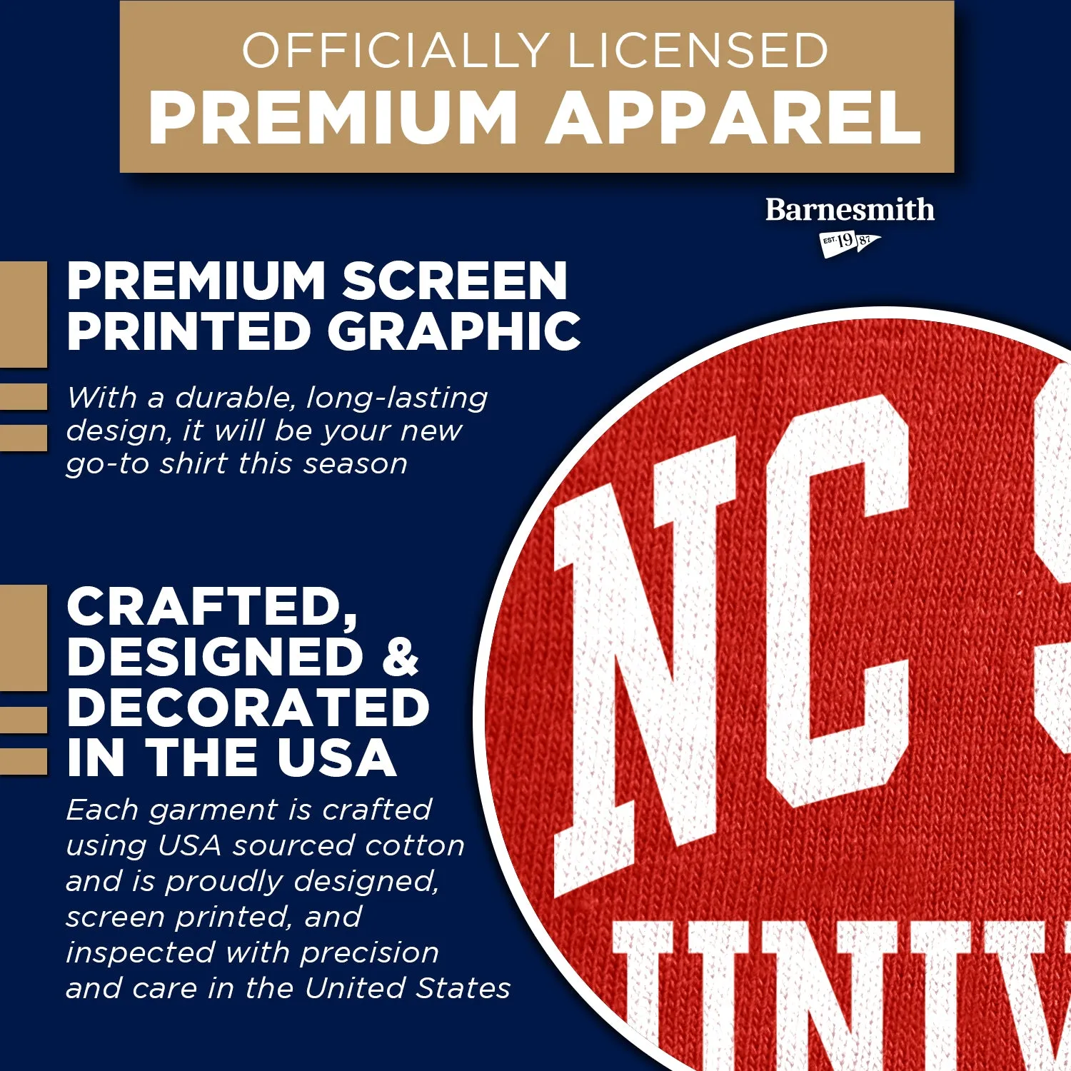 North Carolina State University Classic T-Shirt (Red) sold by Barnesmith product image thumbnail 4