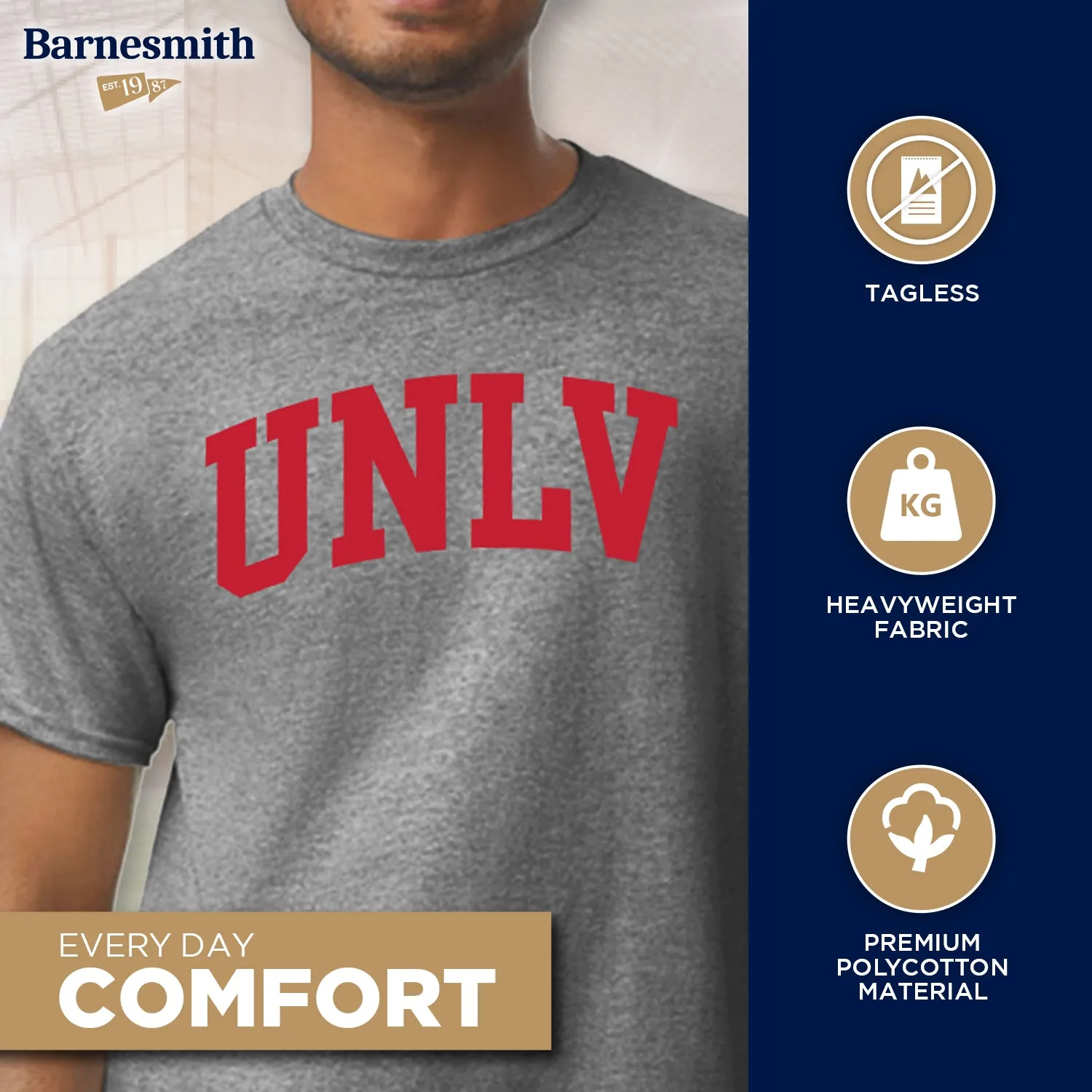 University of Nevada-Las Vegas Classic T-Shirt (Charcoal Grey) sold by Barnesmith product image thumbnail 3
