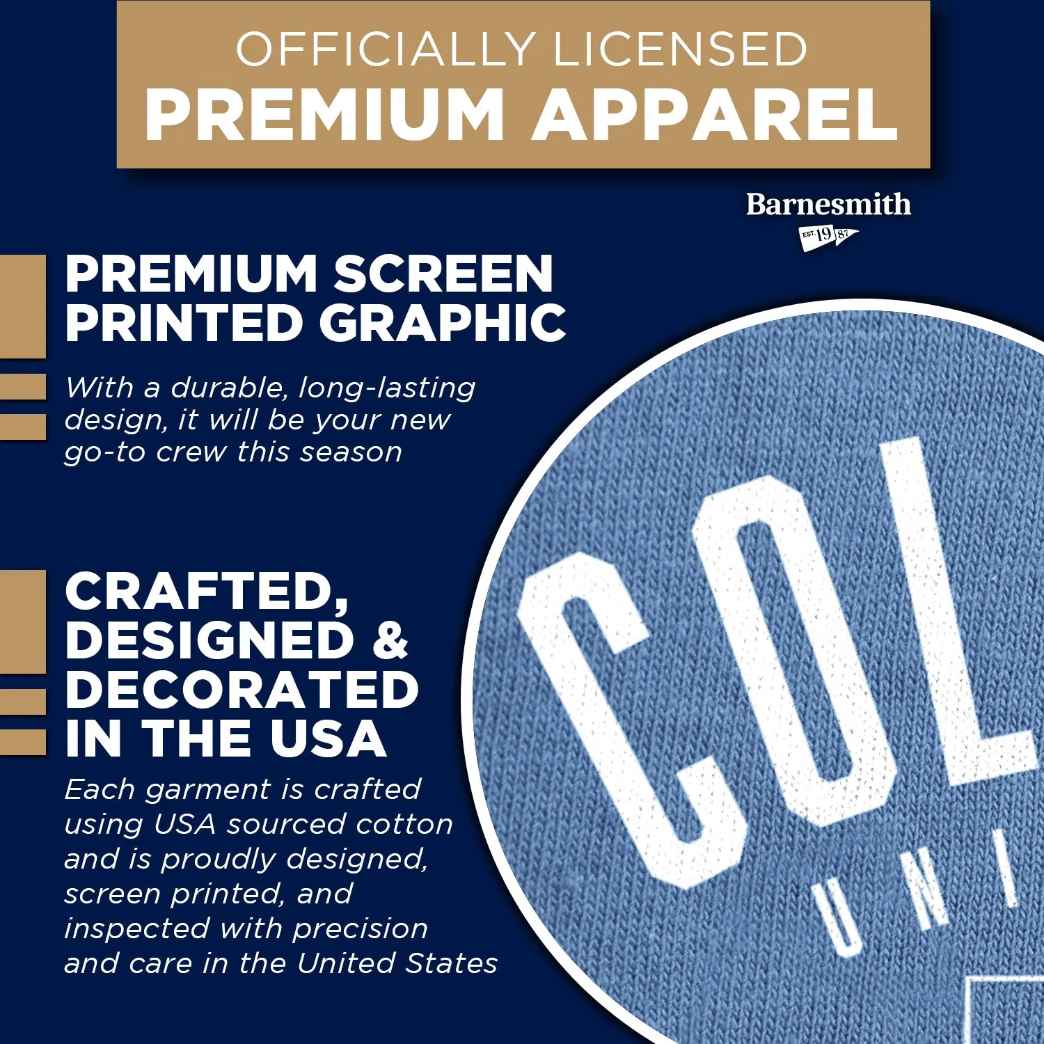 Columbia University Heritage Sweatshirt (Light Blue) sold by Barnesmith product image thumbnail 4