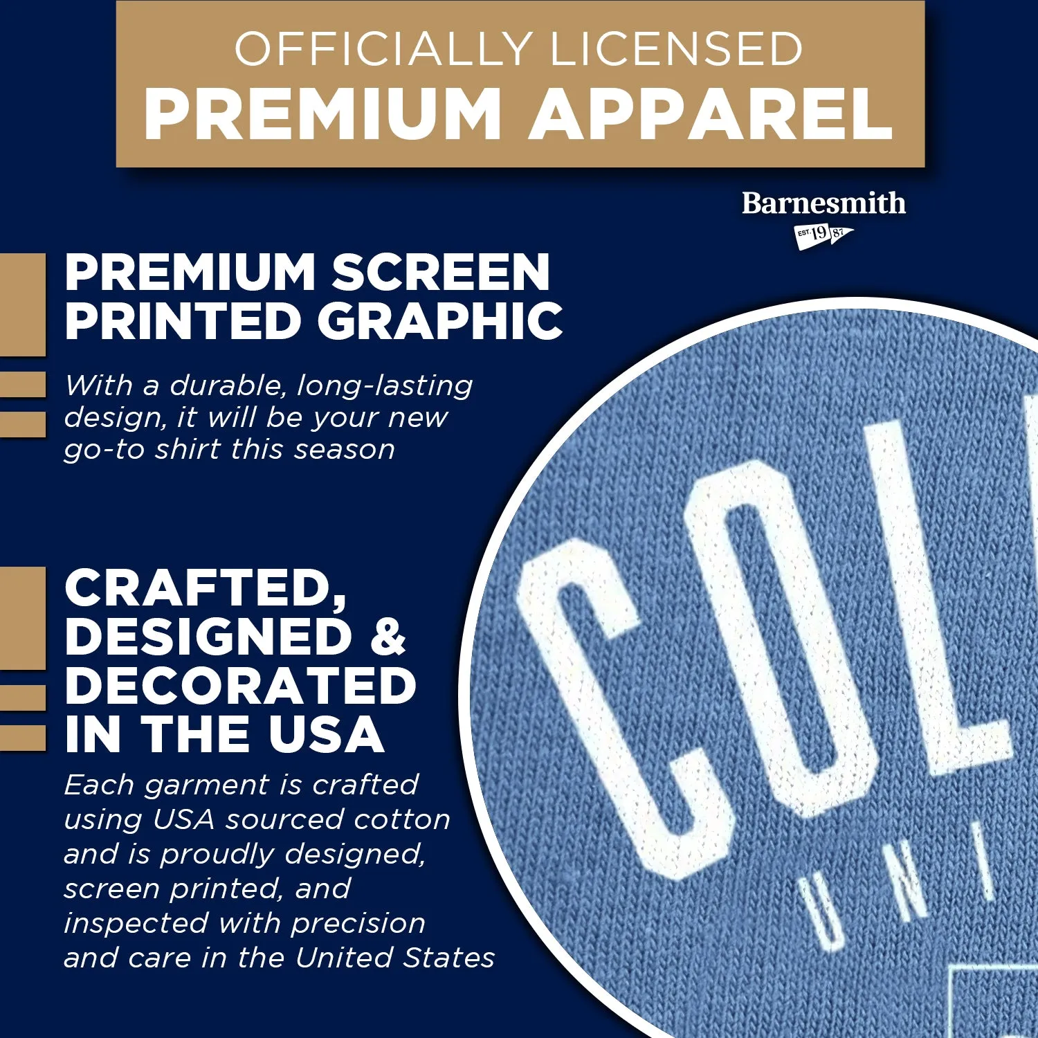 Columbia University Heritage T-Shirt (Light Blue) sold by Barnesmith product image thumbnail 4