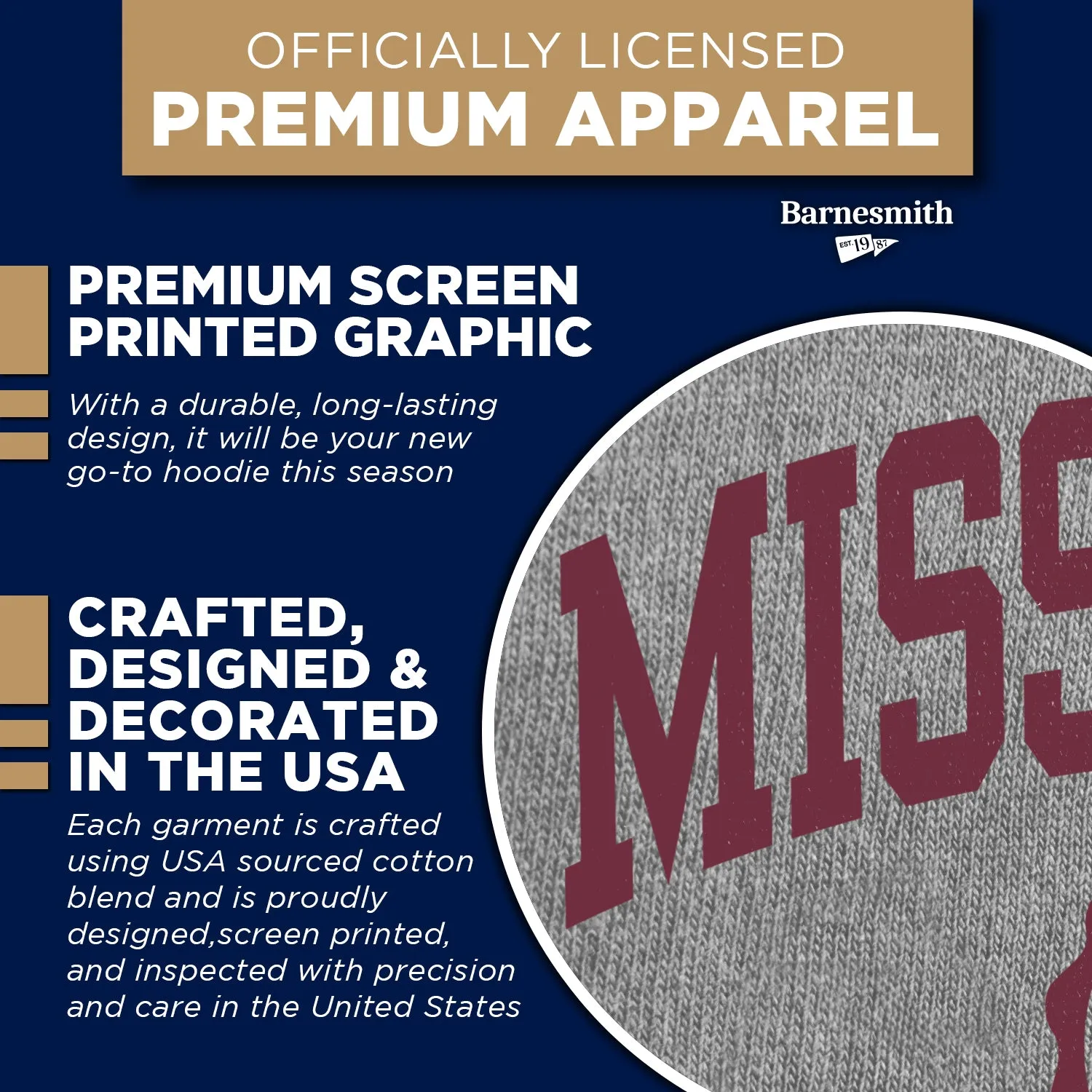 Mississippi State University Heritage Hooded Sweatshirt (Charcoal Grey) sold by Barnesmith product image thumbnail 4